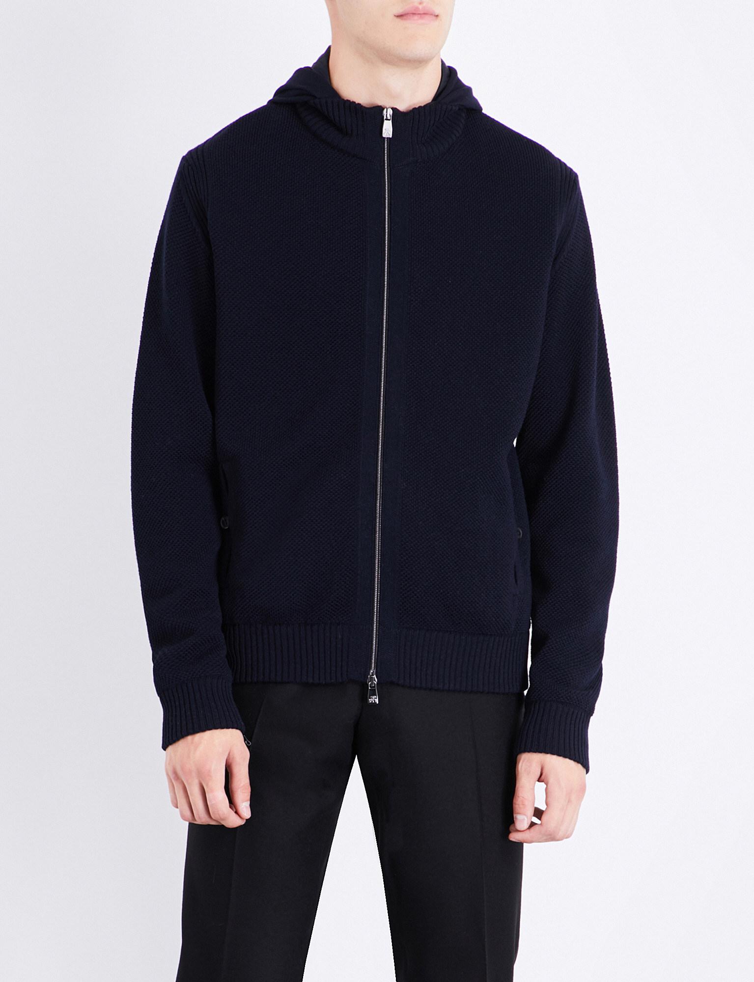 navy knitted jacket