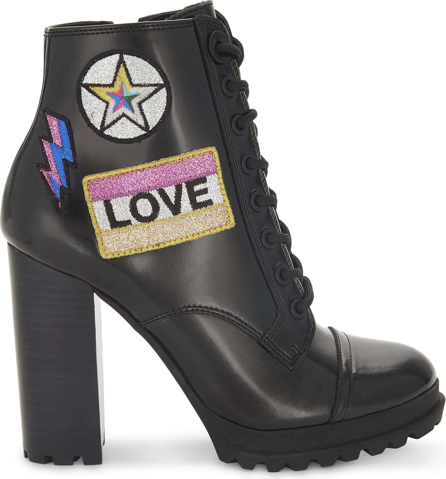 Lyst ALDO Glitterati Ankle Boots in Black