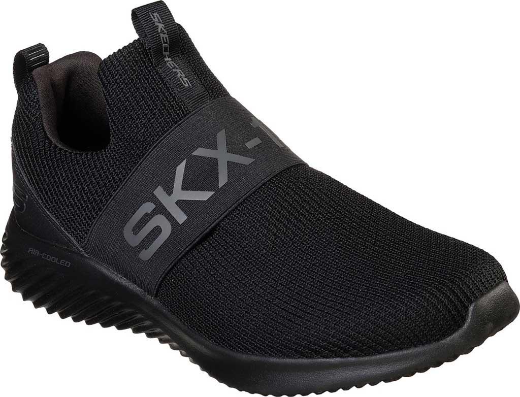 skechers black slip on mens