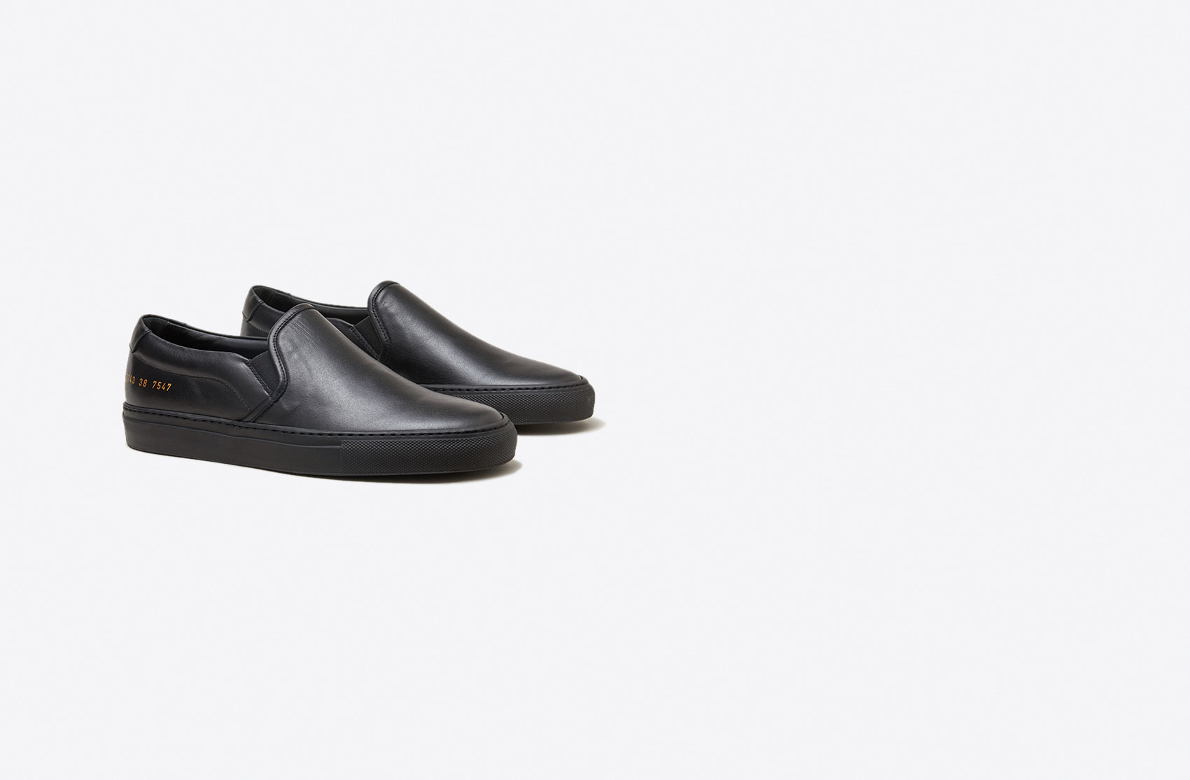 slip on sneakers black leather