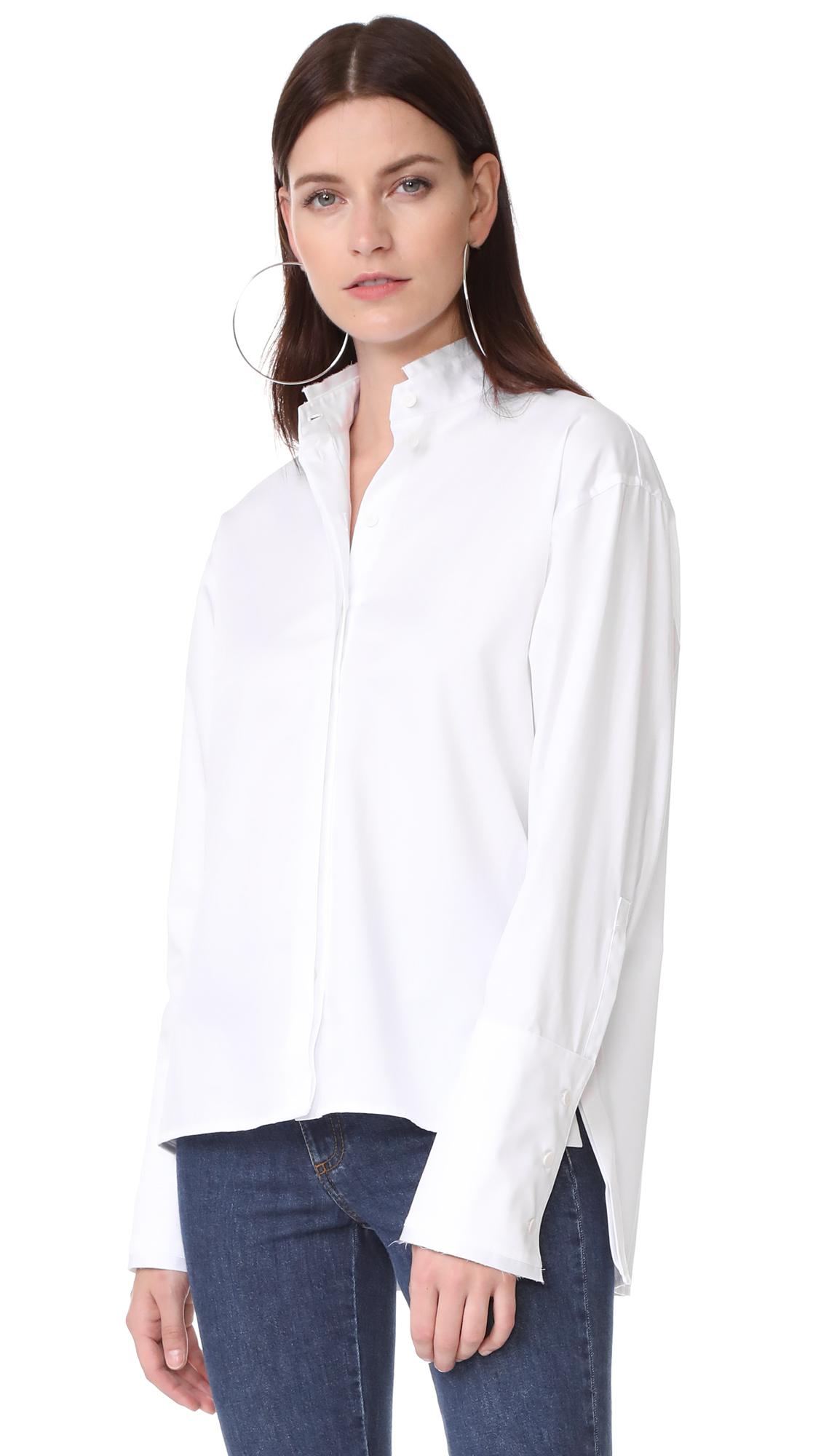 Lyst - Dion Lee Quarter Fray Shirt in White