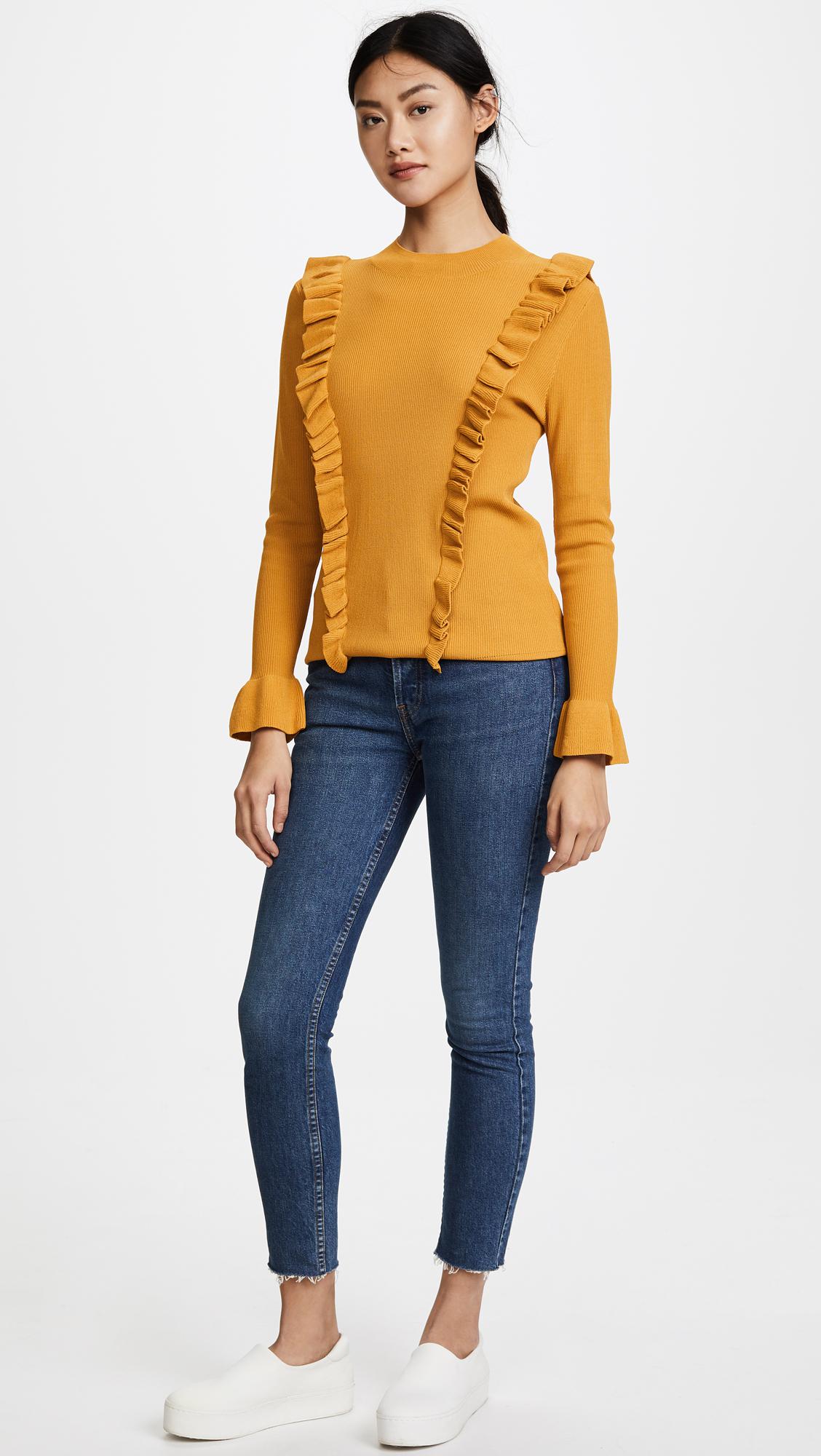 Lyst - Glamorous Ruffle Front Sweater