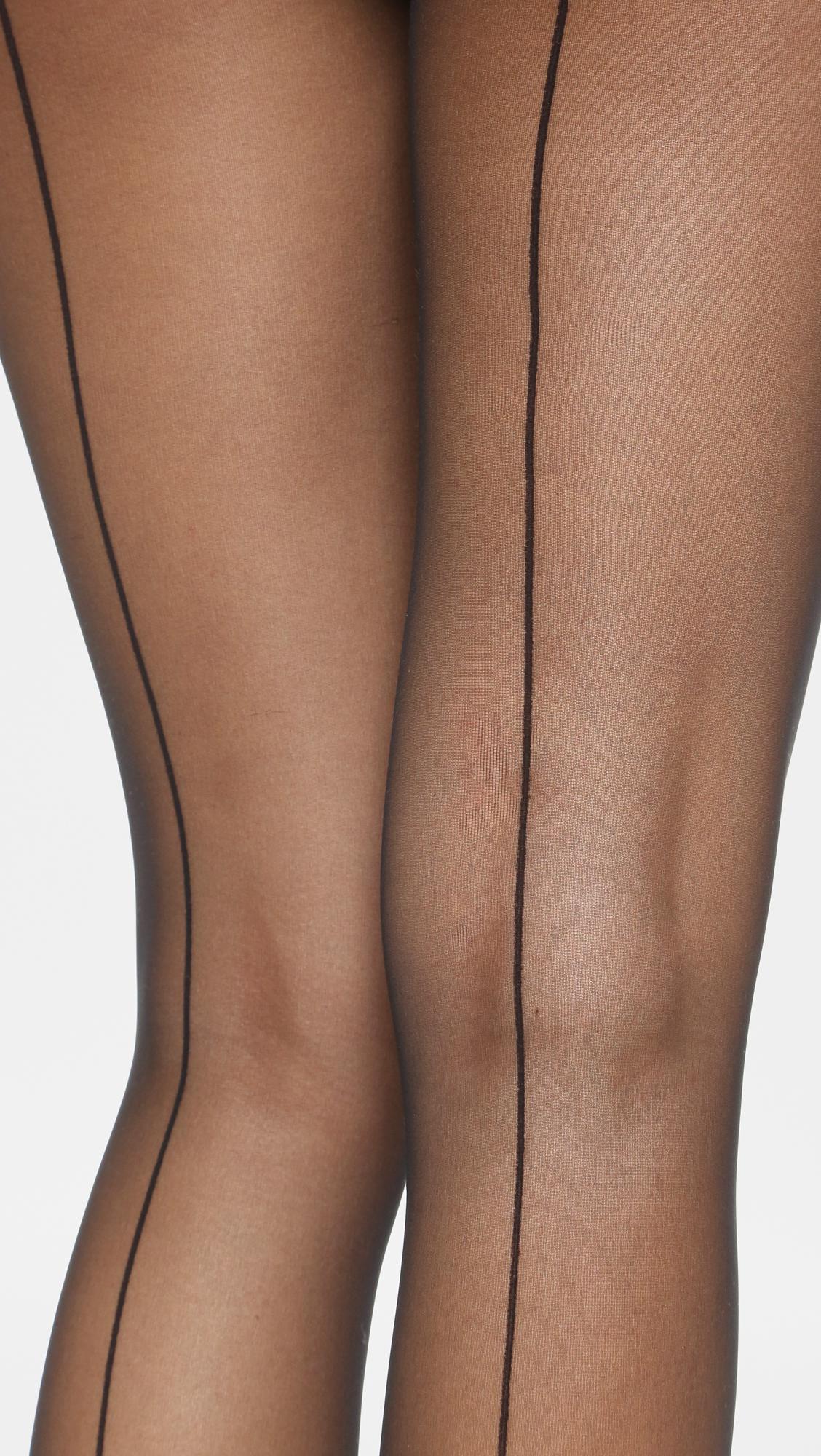 Lyst Wolford Individual Back Seam Tights In Black