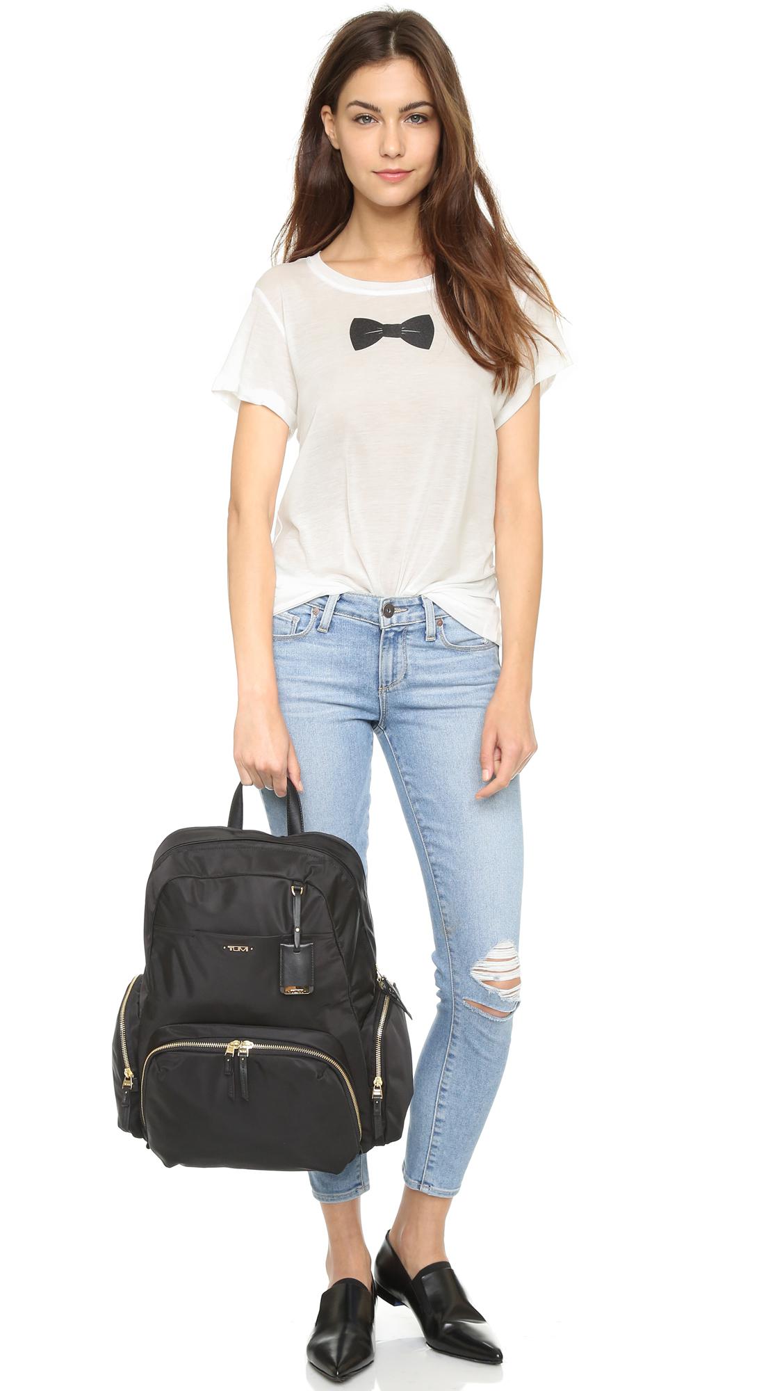 tumi - black voyageur calais backpack - lyst