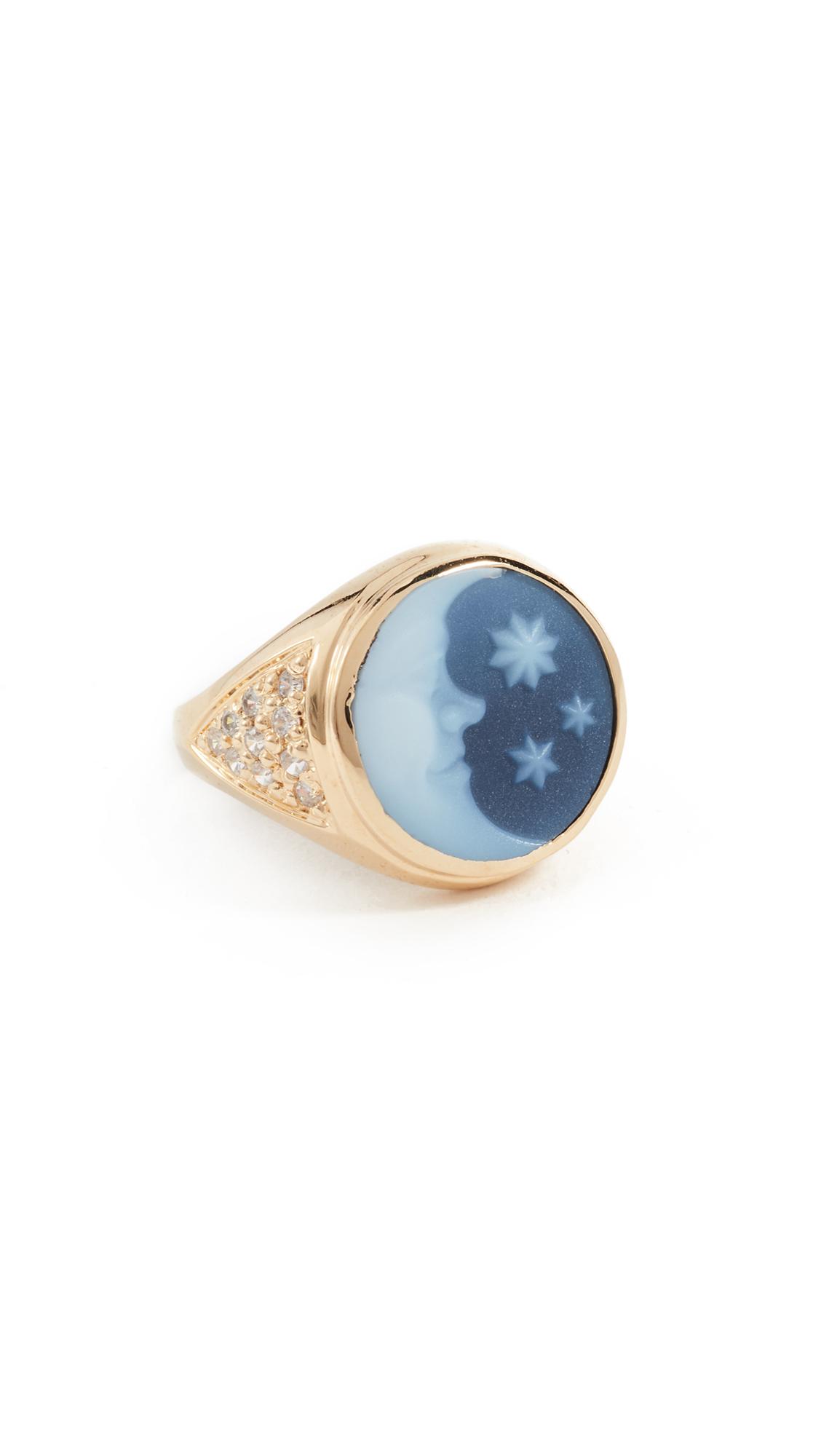 Lyst - Jacquie Aiche Ja Large Moon And Stars Ring in Metallic