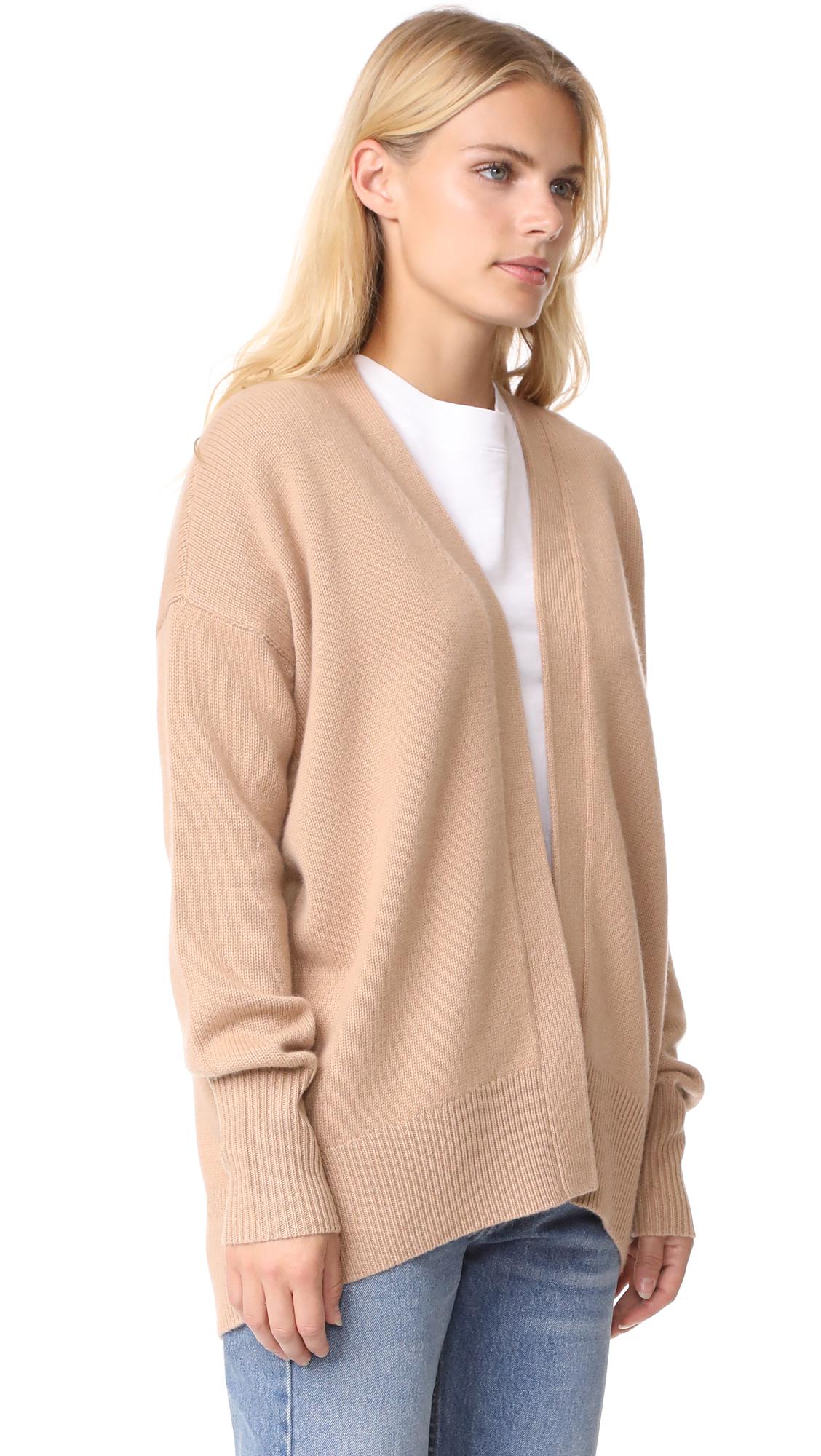 Lyst Theory Oversized Cashmere Cardigan  in Natural