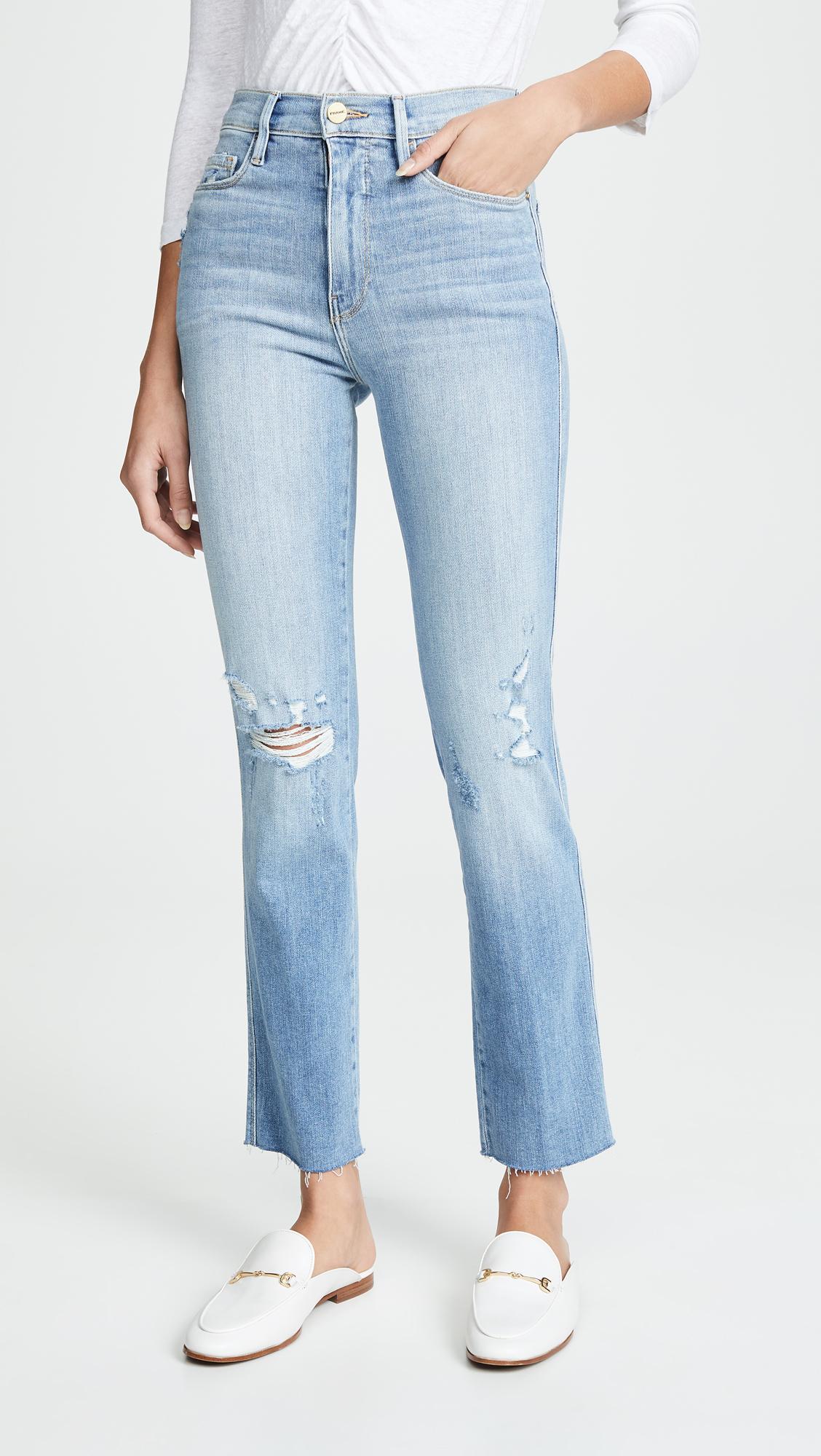 FRAME Denim Le Sylvie Raw Edge Jeans in Blue - Lyst