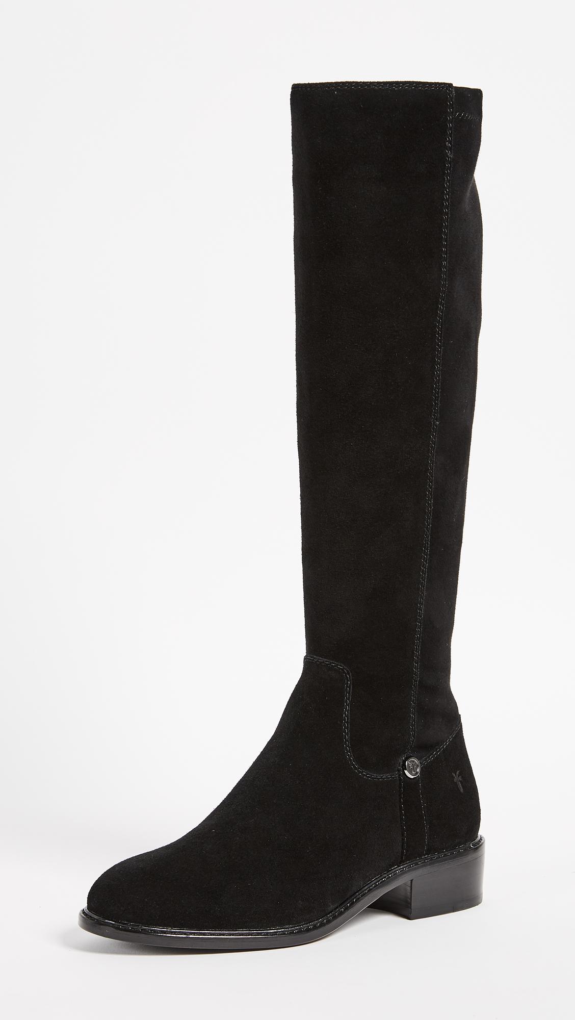Frye Suede Taylor Stretch Tall Boots in Black - Lyst