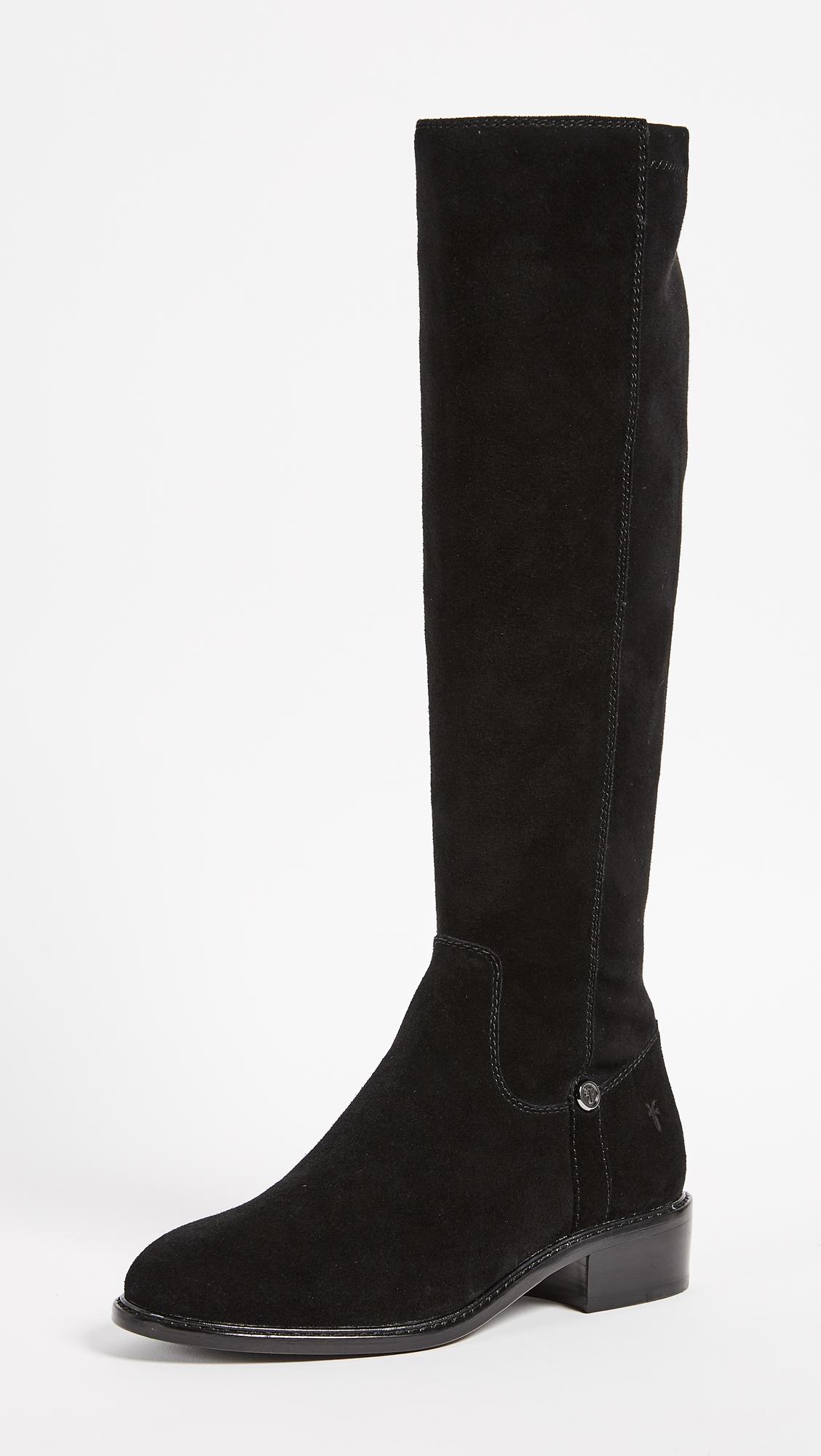 Frye Suede Taylor Stretch Tall Boots in Black Lyst