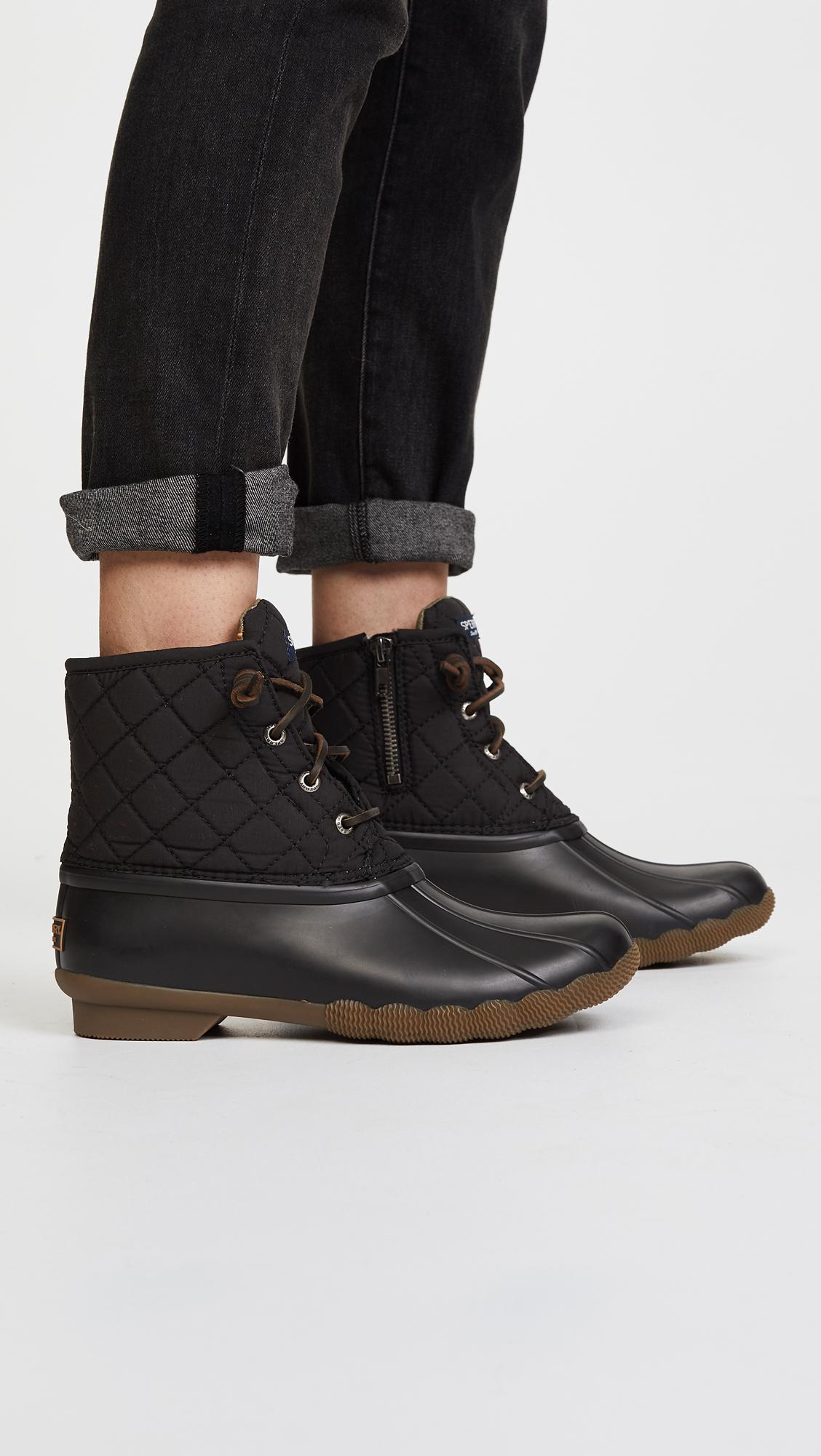 black sperry quilted duck boots