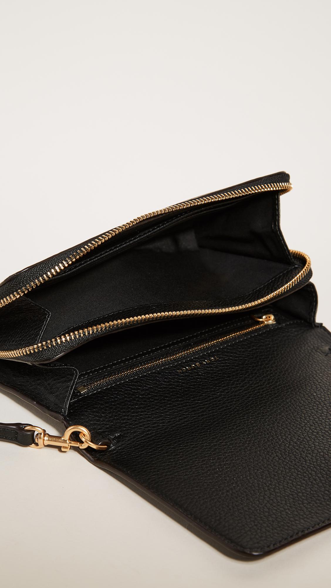 womens black mcgraw flat wallet cross body bag