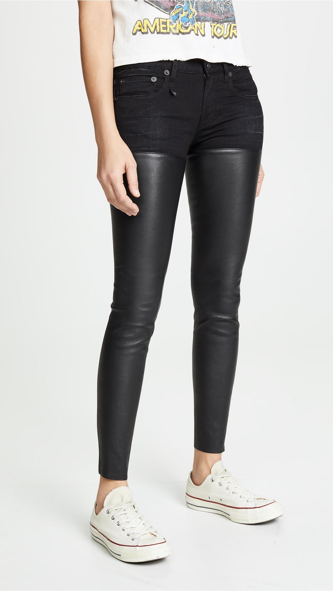 Lyst - R13 Leather Chaps Jeans in Black