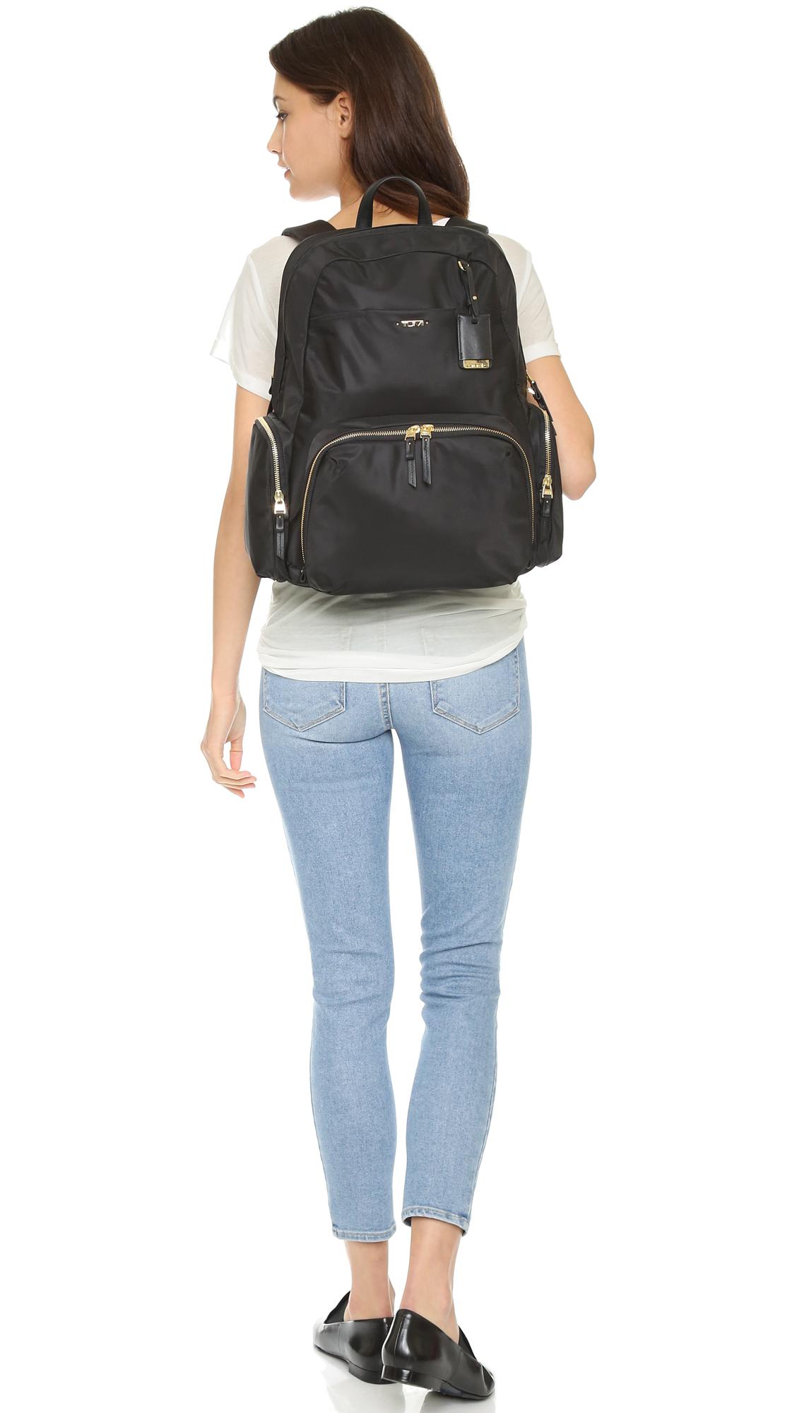 tumi - black voyageur calais backpack - lyst