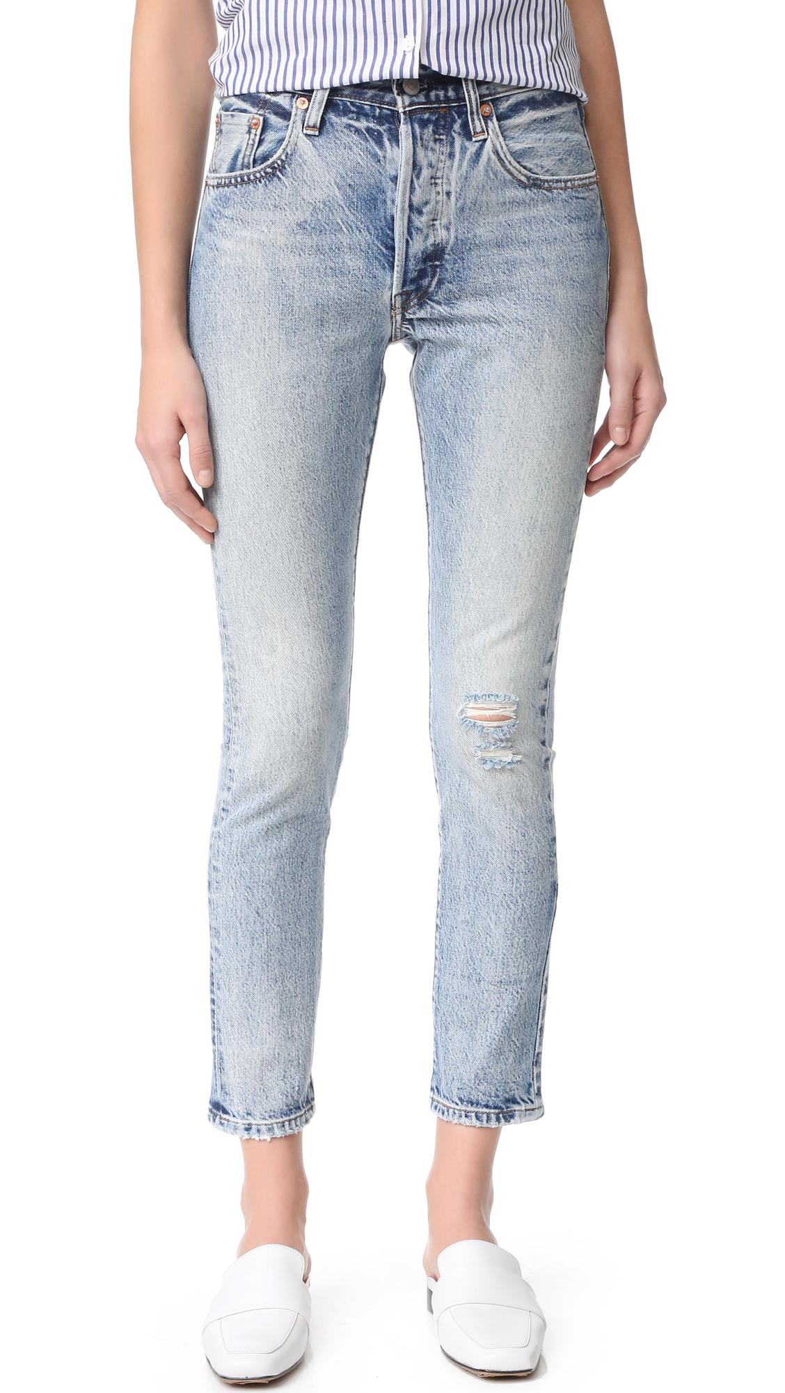 Lyst Levis 501 Skinny Jeans In Blue 