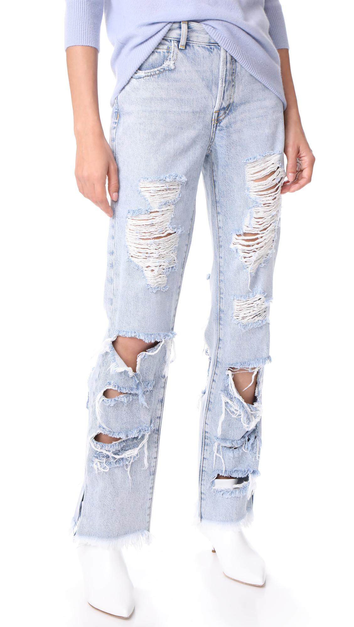 extreme distressed skinny jeans