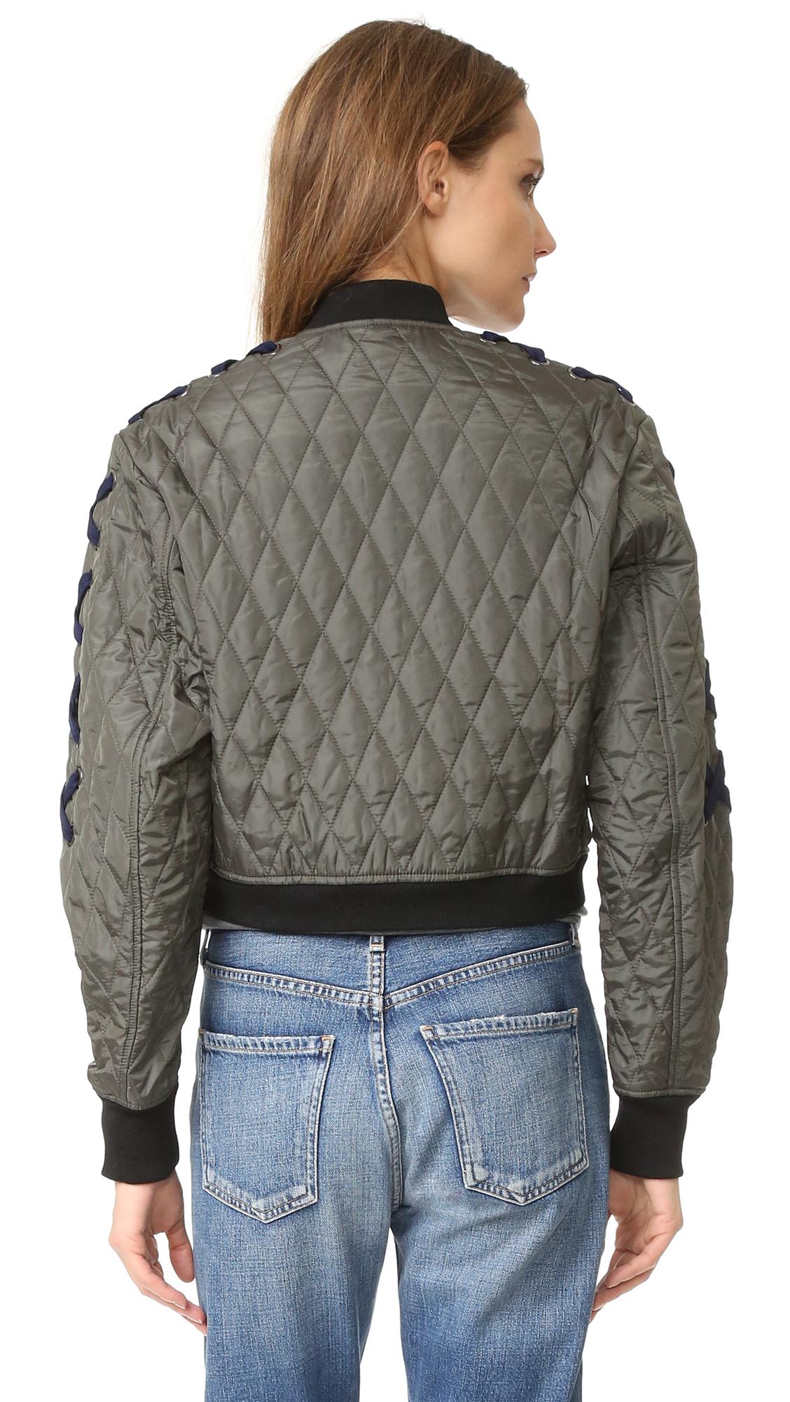 Bcbgmaxazria Lace Up Er Jacket In Brown Lyst View Fullscreen