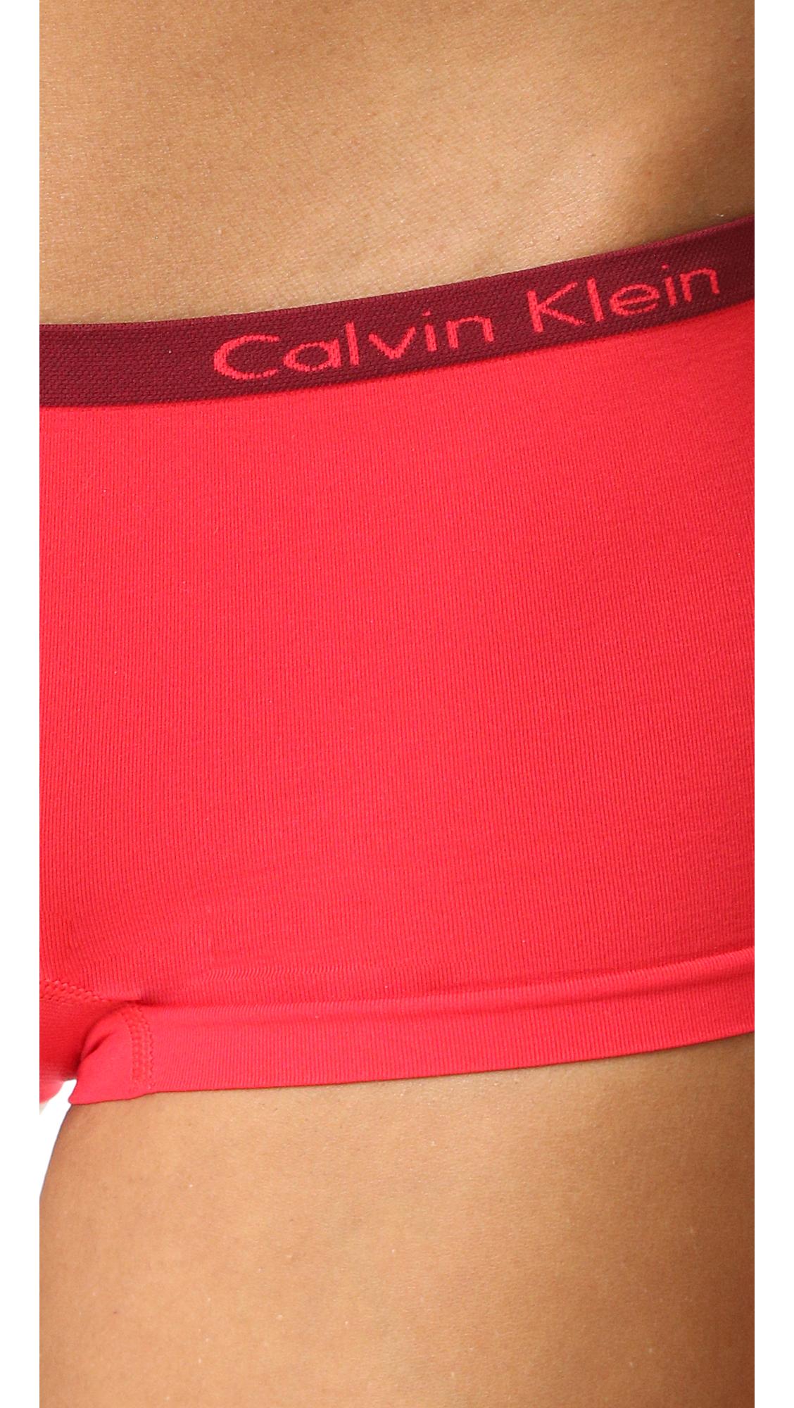 Lyst Calvin klein Pure Seamless Boyshorts in Red