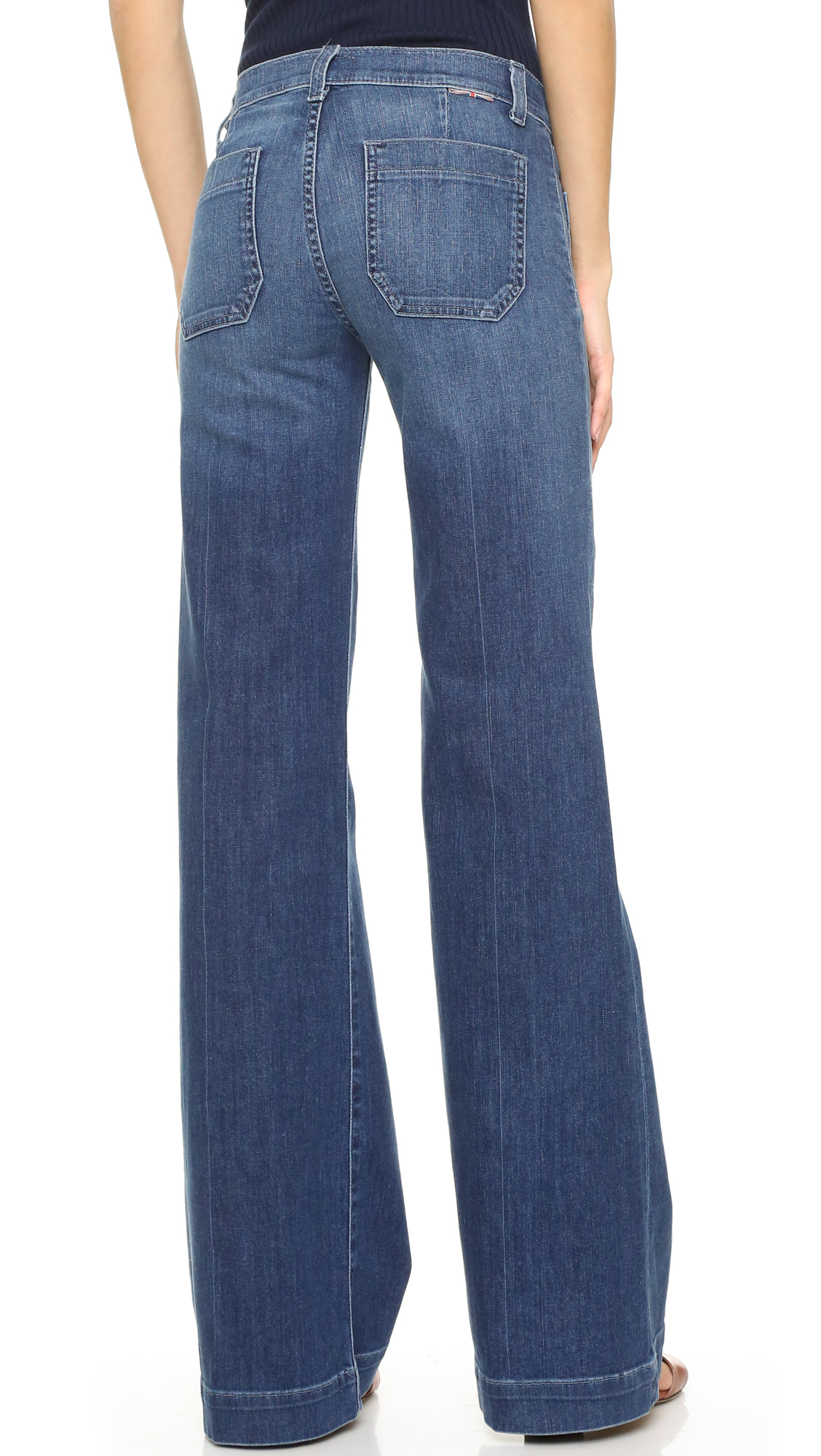 dark blue wide leg jeans