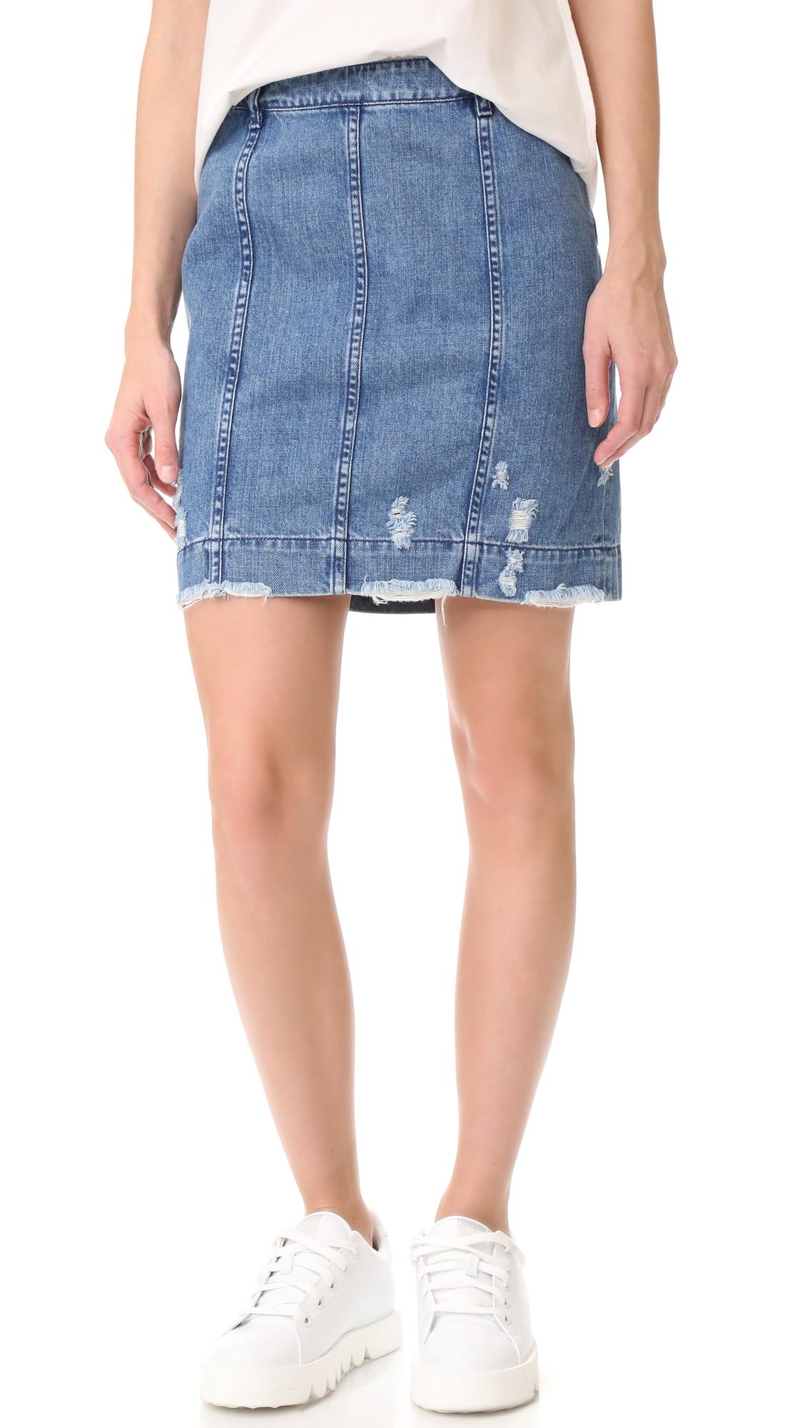 Lyst Public school Gil Edgar Denim Skirt in Blue Save 28