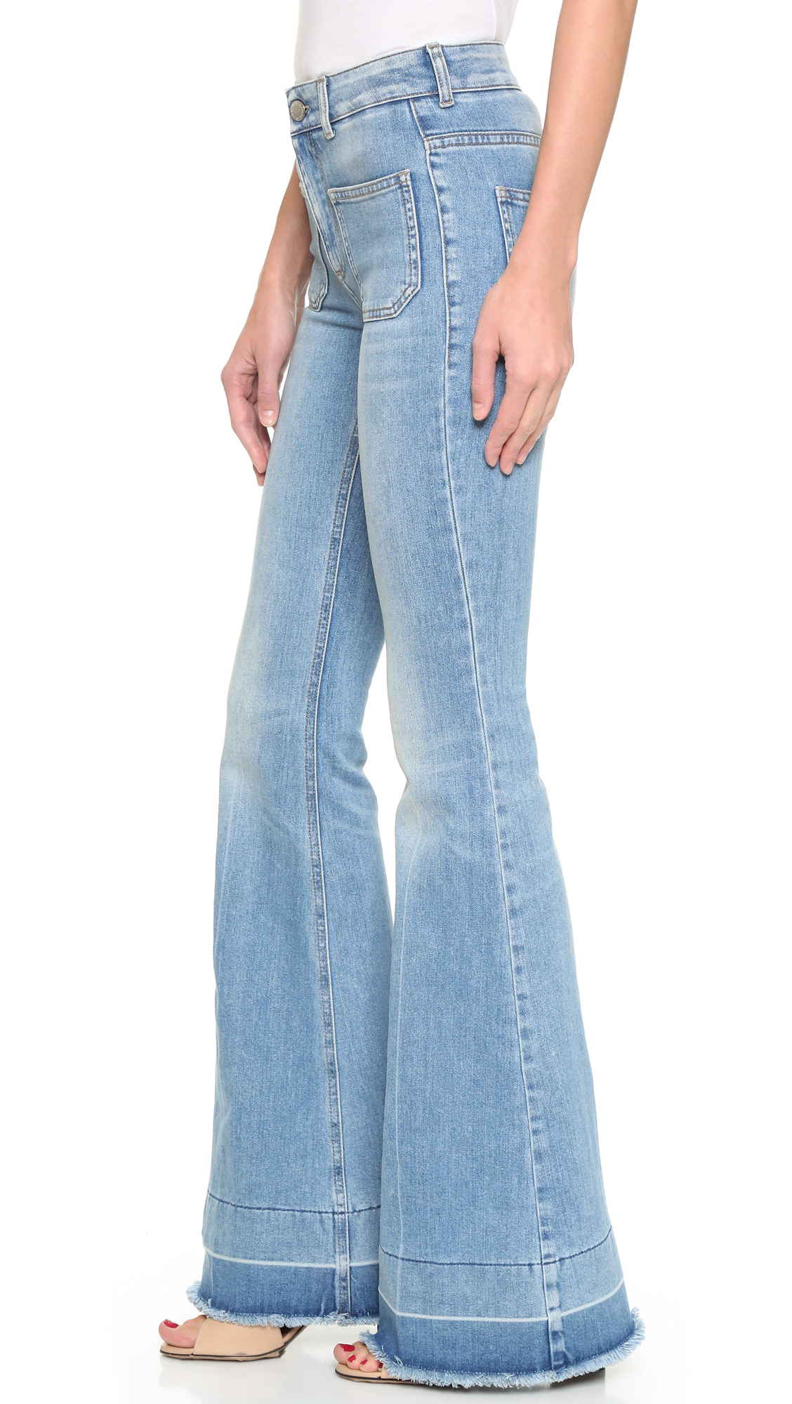 Lyst - Stella Mccartney 70s Flare Jeans With Patch Pockets in Blue