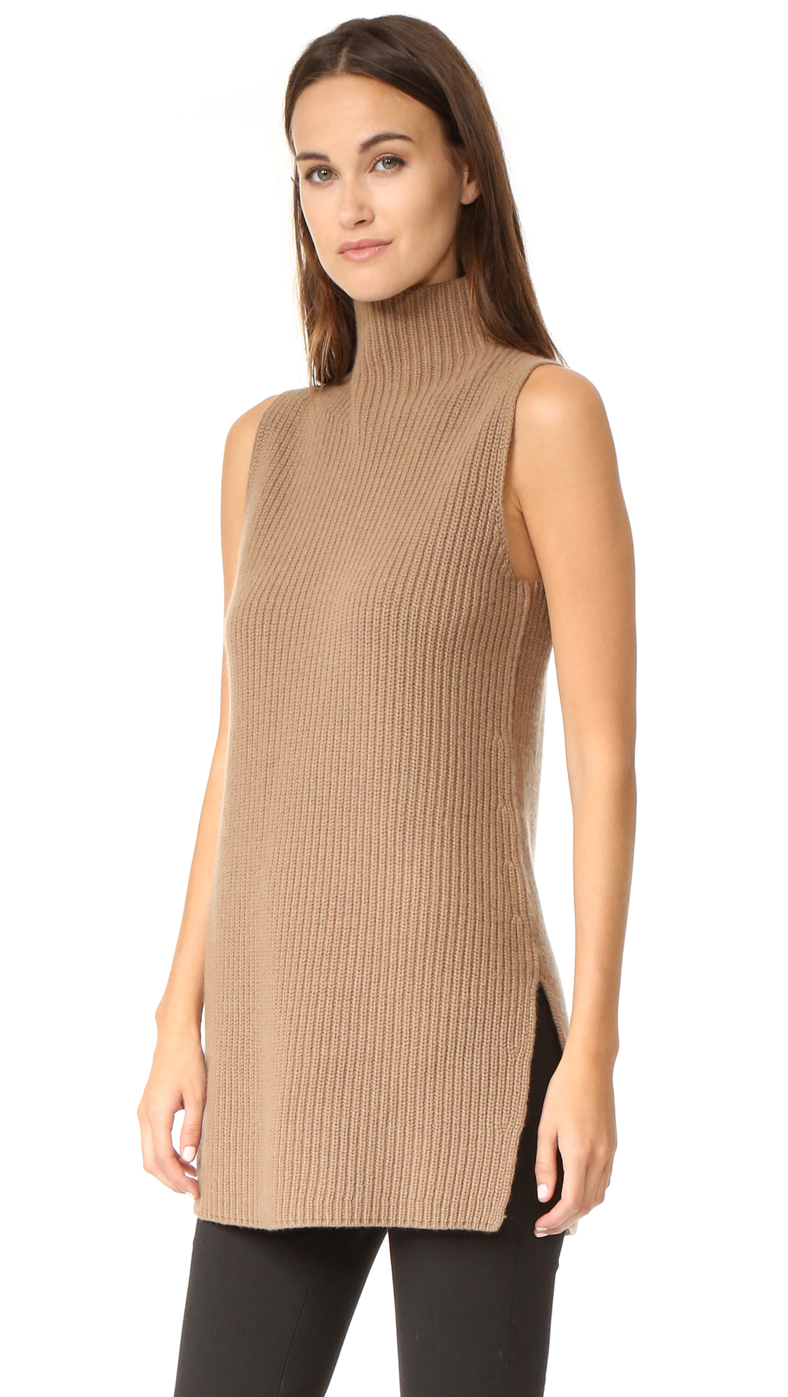 Download Lyst - Theory Embree Sleeveless Mock Neck Sweater in Blue