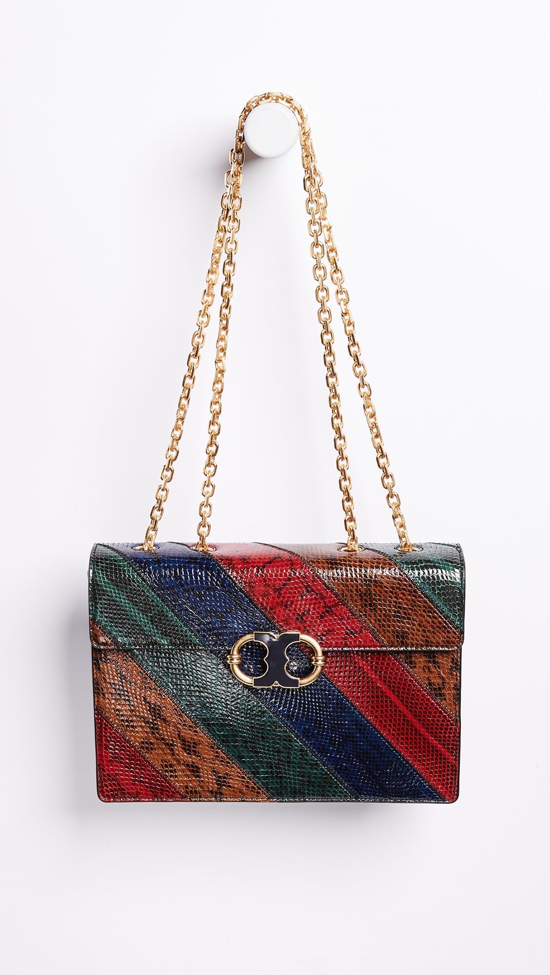 Tory Burch Gemini Link Chain Snake Shoulder Bag Lyst