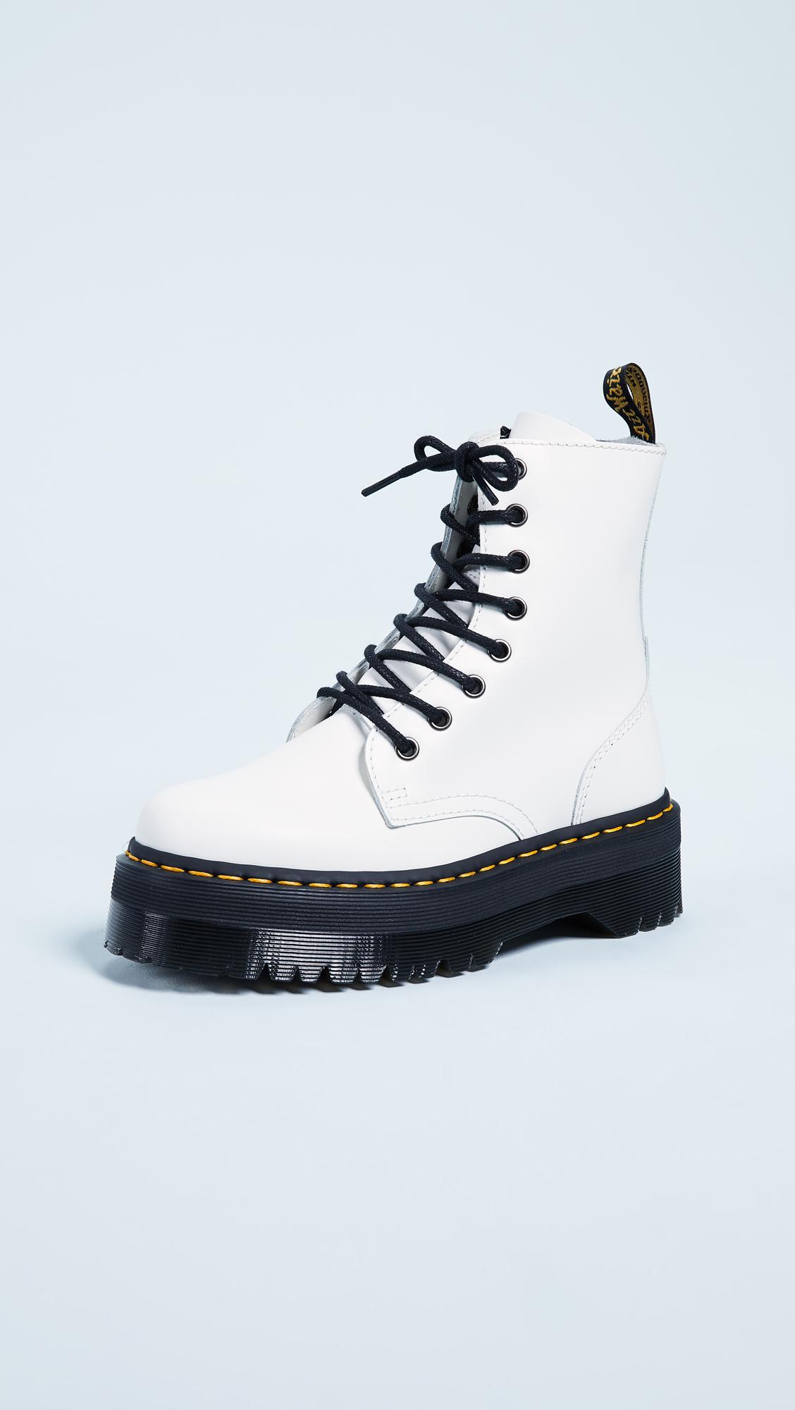 Dr. Martens Jadon 8 Eye Boots In White - Lyst