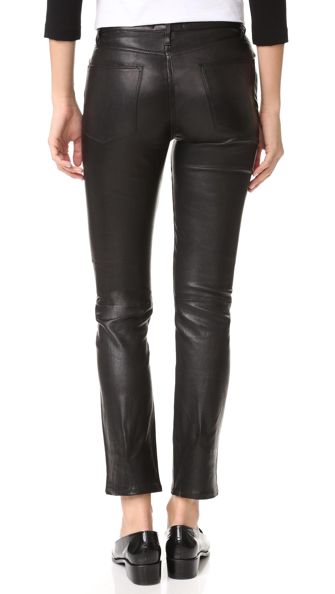 Lyst - Frame Le High Straight Leather Pants
