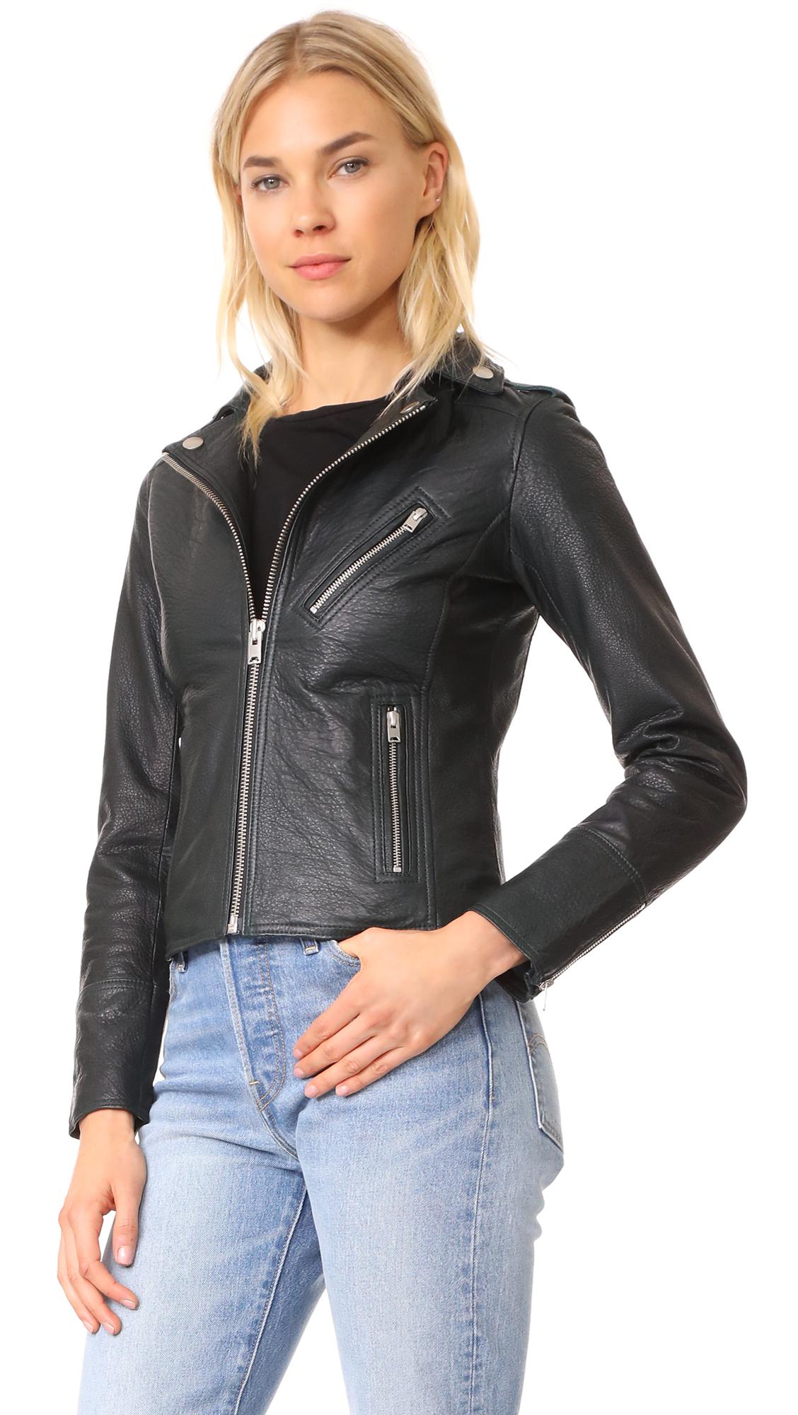 Lyst - Doma Leather Hooded Leather Jacket in Black