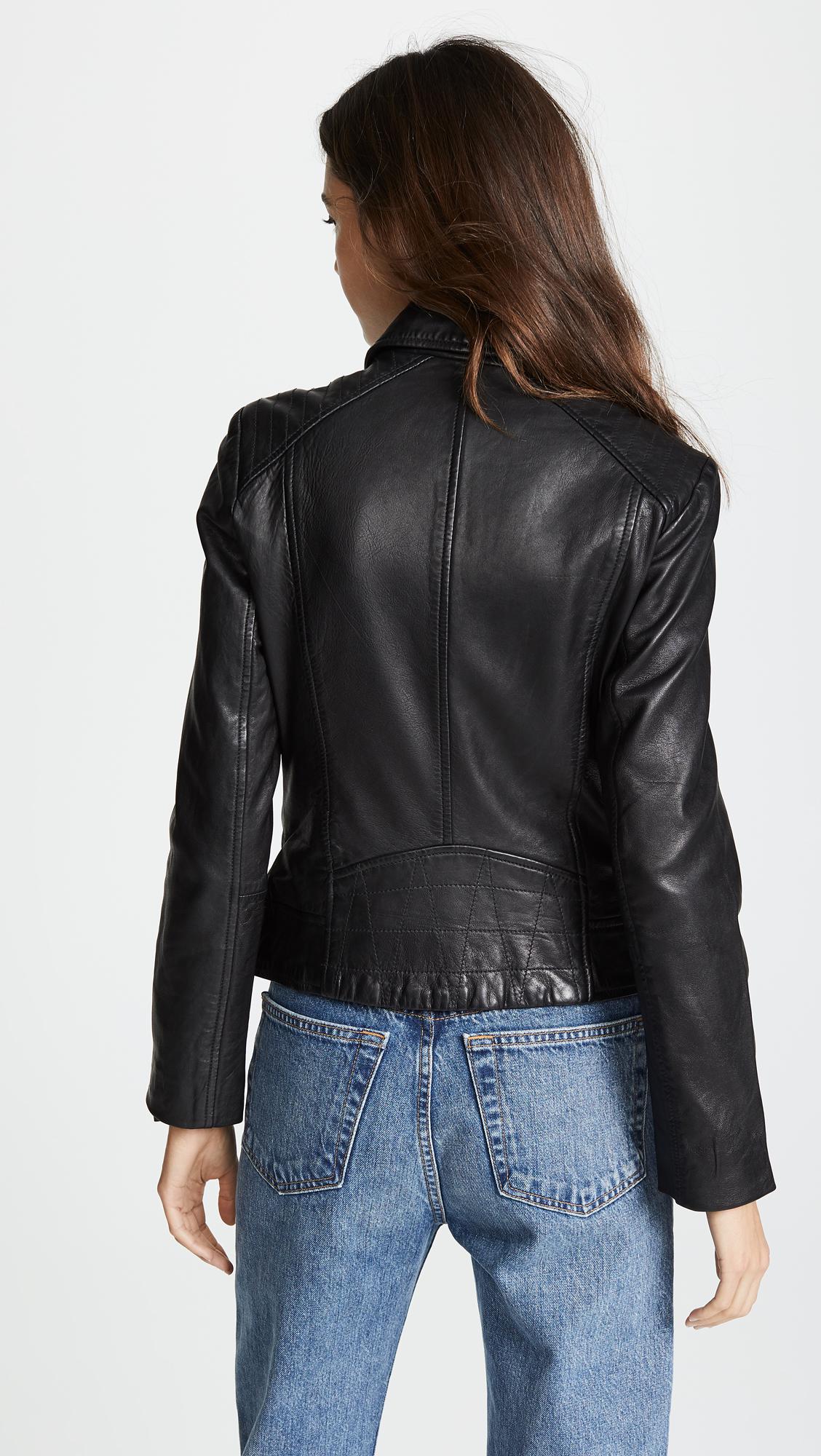 Lyst Bb Dakota Wild Ride Leather Moto Jacket In Black Leather Moto Jacket Lyst View Fullscreen