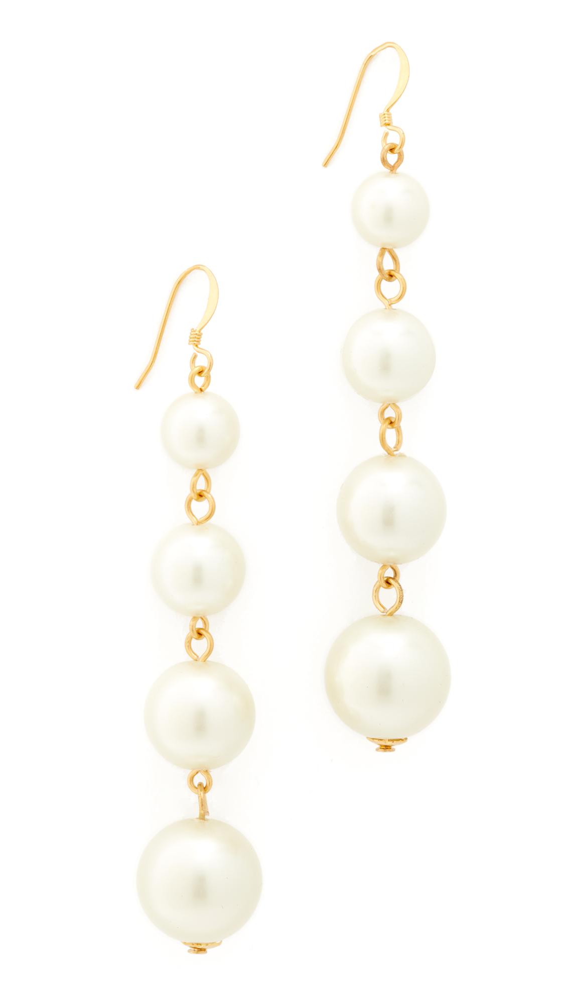 Lyst Jay Lane Imitation Pearl Drop Earrings in Metallic
