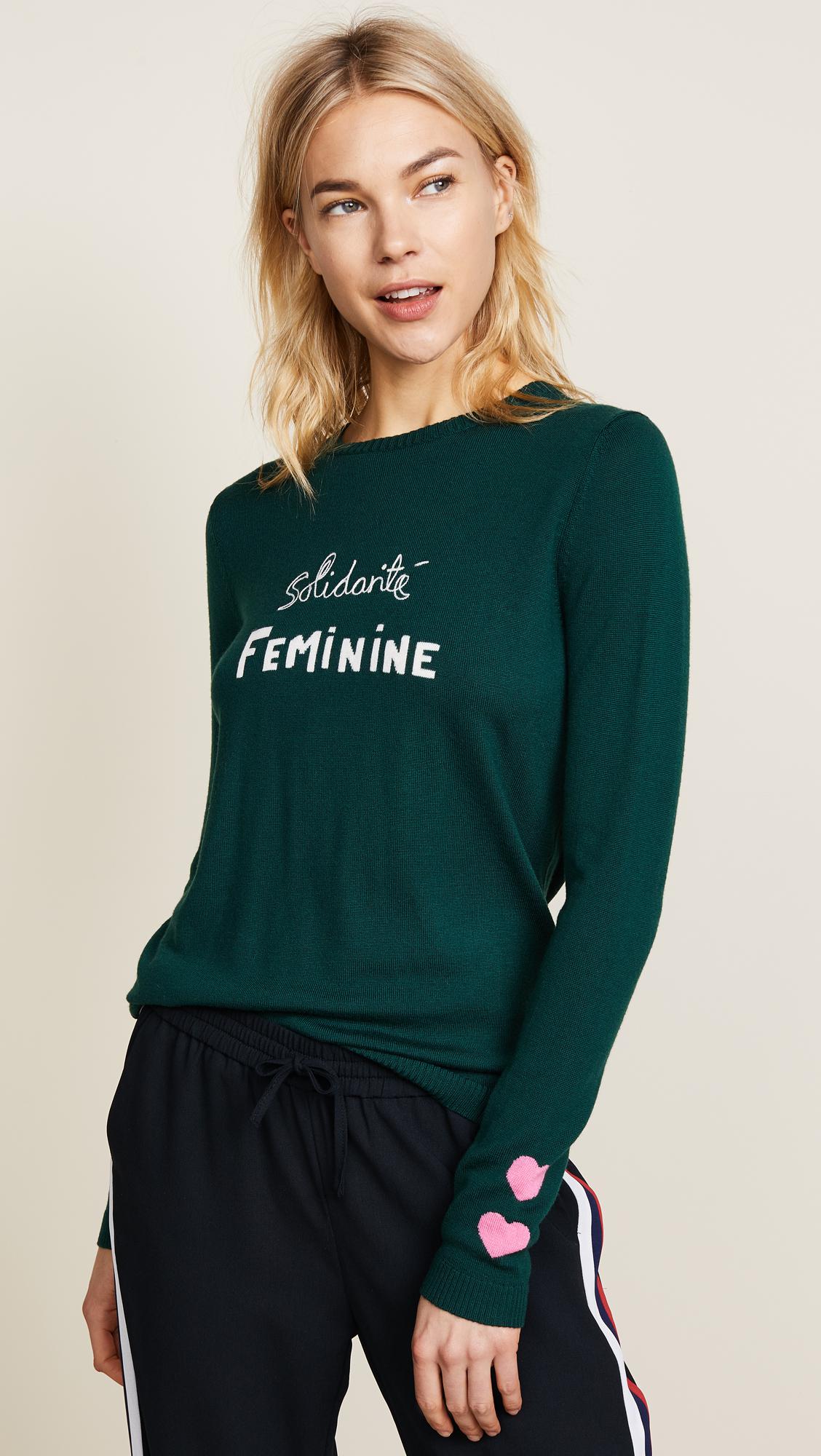 Lyst - Bella Freud Solidarité Feminine Jumper in Green