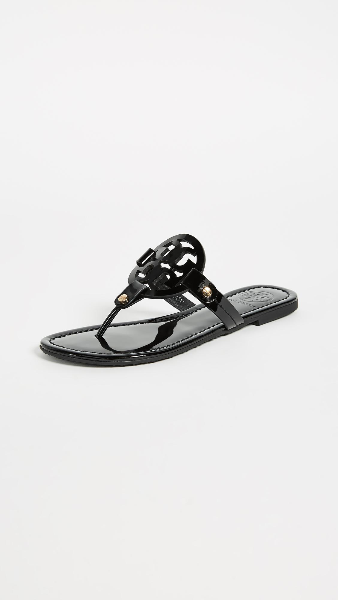 Lyst - Tory Burch Miller Thong Sandals in Black - Save 2%