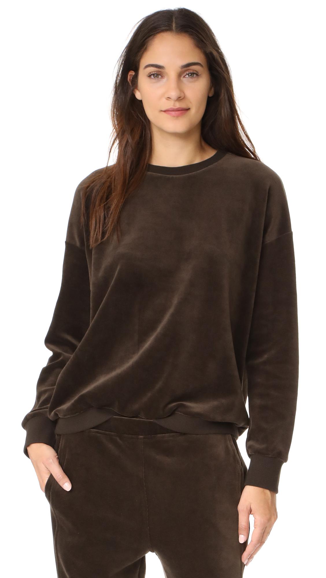 Lyst - Vince Velour Pullover in Brown