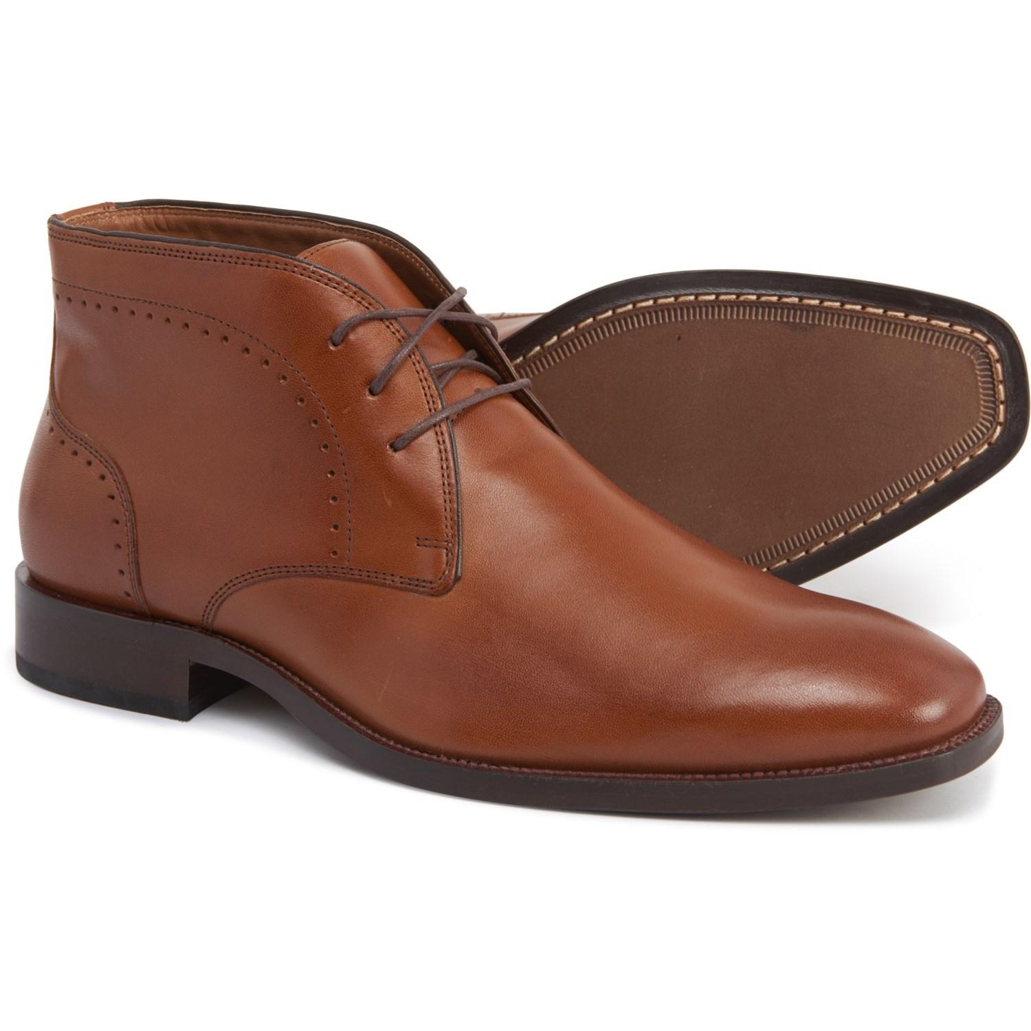 Johnston & Murphy Leather Sanborn Plain Toe Chukka Boots in Tan (Brown ...