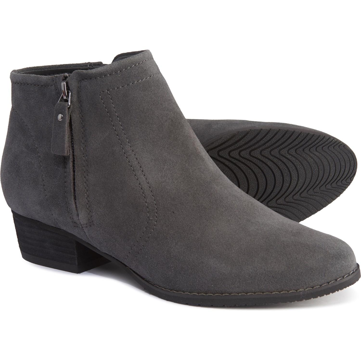 dark grey ankle booties