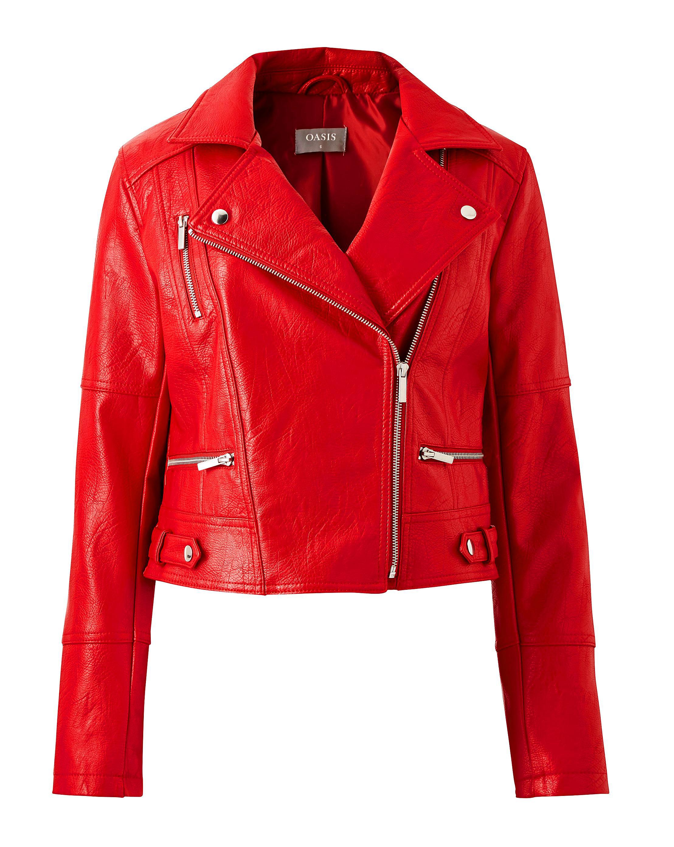 Lyst Simply Be Oasis Curve Faux Leather Biker In Red Red Oasis Curve Faux Leather Biker Lyst View Fullscreen