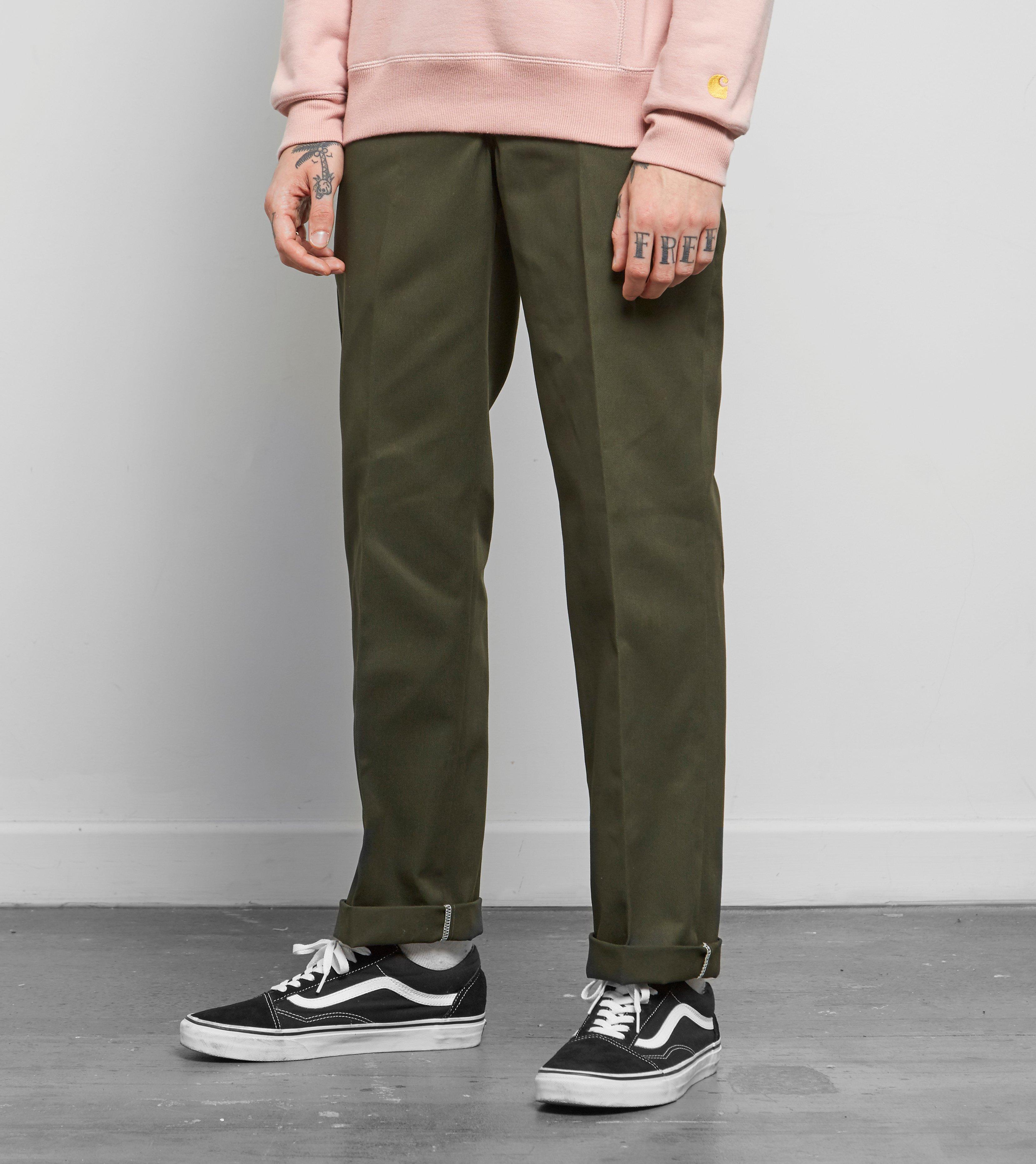 Mens Cotton Trousers Slim Fit Straight Cut