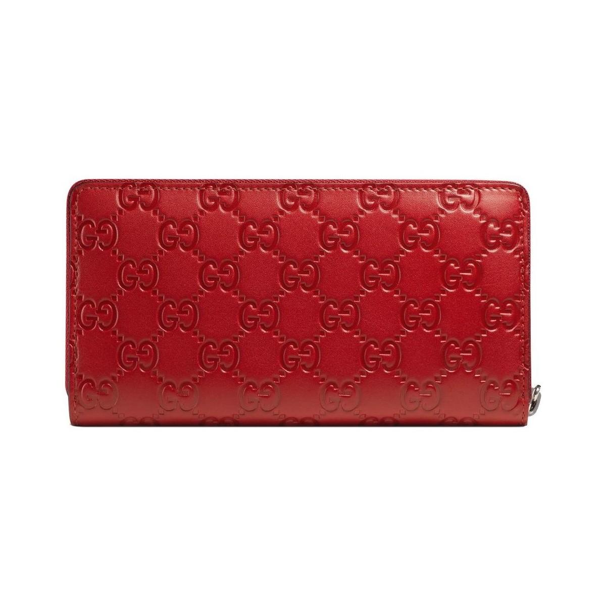 Lyst - Gucci Signature Zip Around Wallet in Red for Men