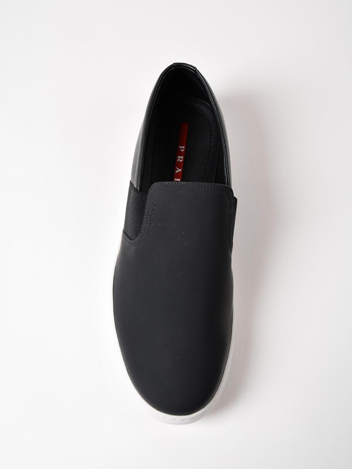 prada vitello plume leather sneakers