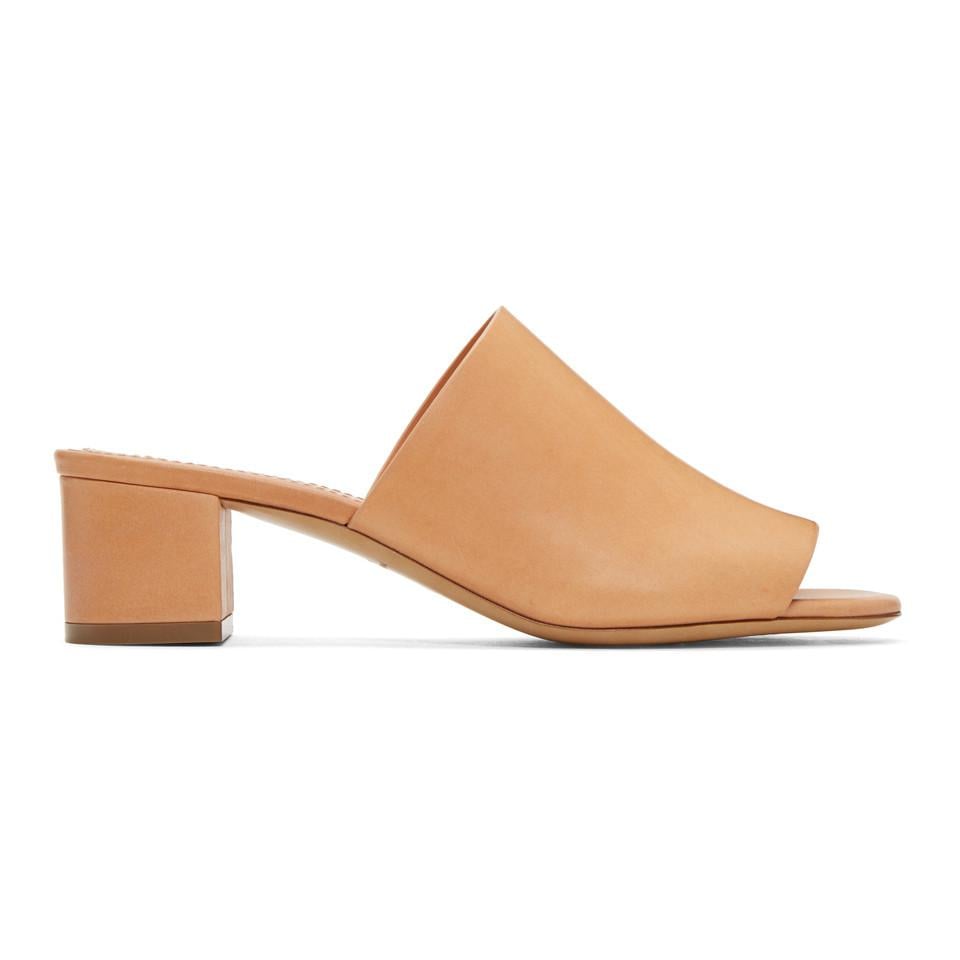 Lyst - Mansur Gavriel Tan Leather Mules - Save 50%