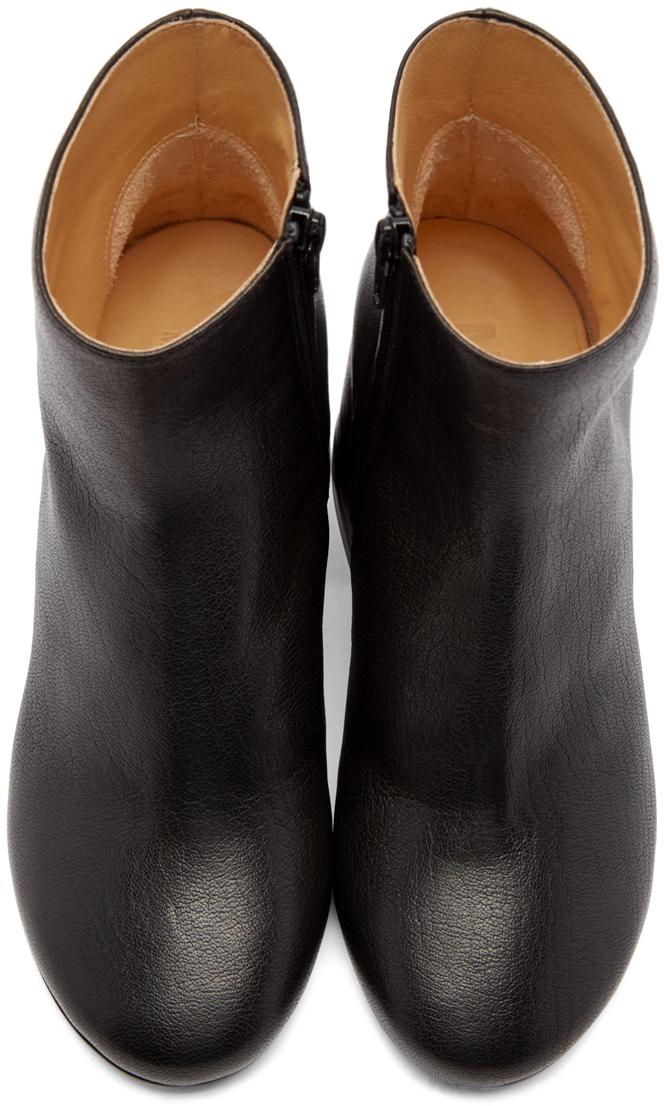 Mm6 by maison martin margiela Deconstructed-Heel Leather Ankle Boots in ...