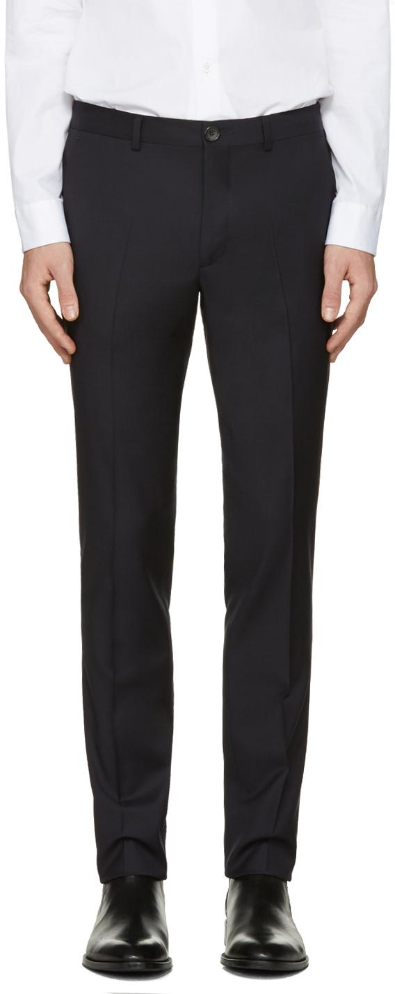 navy wool trousers womens