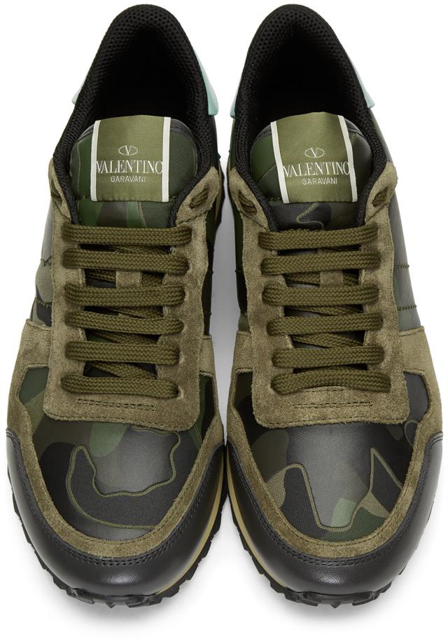 Lyst - Valentino Green Camo Rockrunner Sneakers in Green for Men