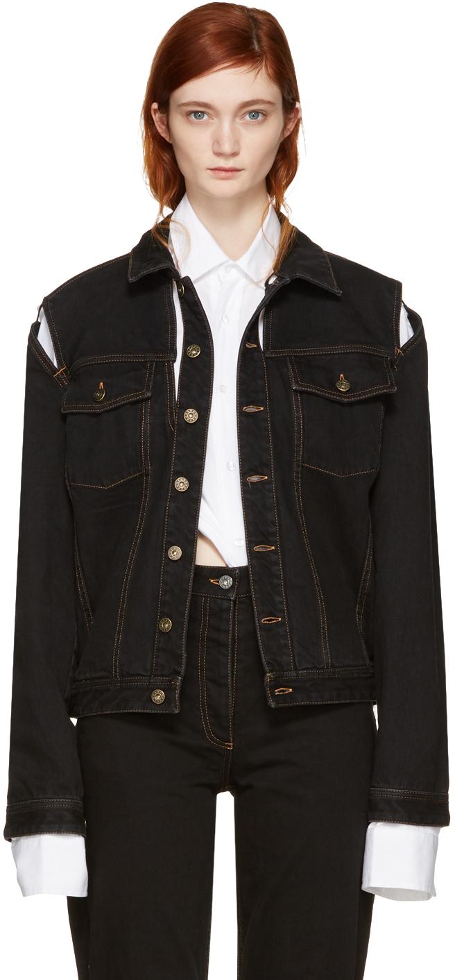 Y. Project Black Denim Cut-out Jacket In Black | Lyst Y. Project Black Denim Cut-out Jacket In Black | Lyst
