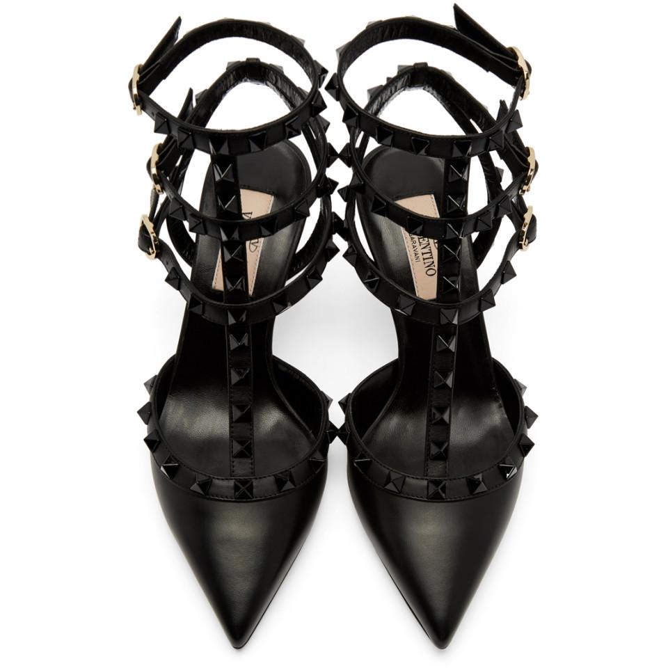 Valentino Black Garavani Rockstud Heels in Black - Lyst