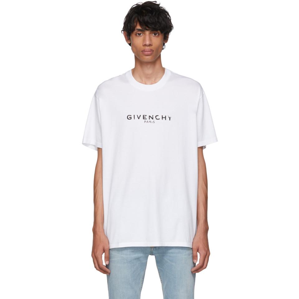 Givenchy White Oversized Logo T-shirt in White for Men - Lyst