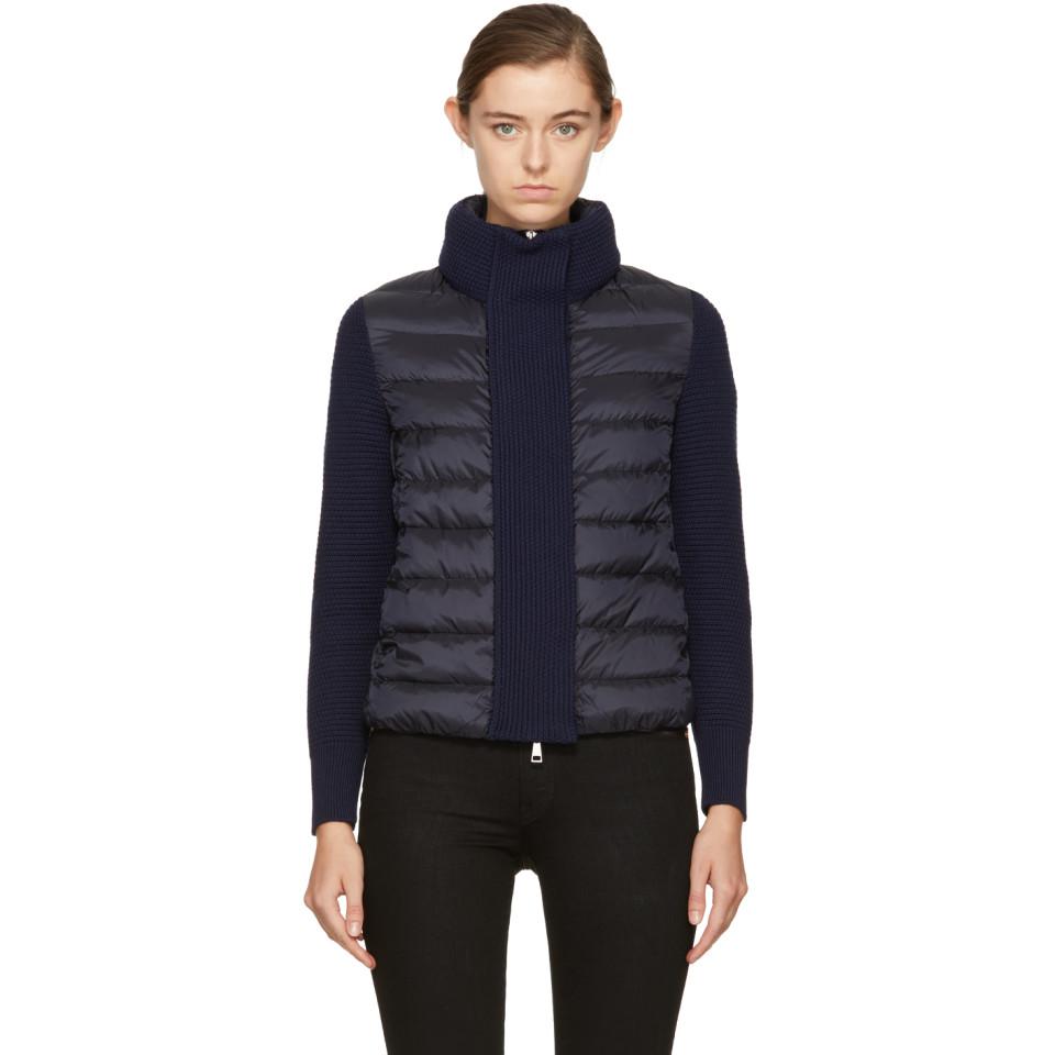 moncler black down knit jacket moncler black down knit jacket