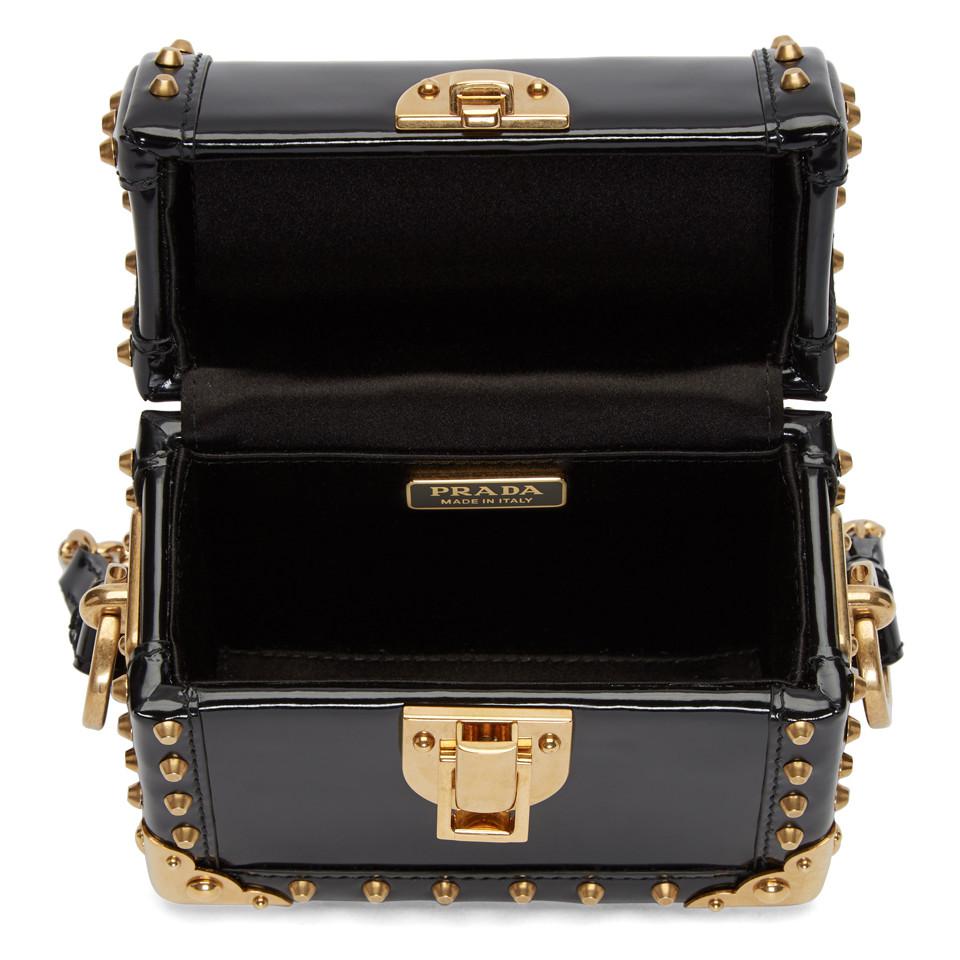 Lyst Prada Black Patent Box Bag In Gallery