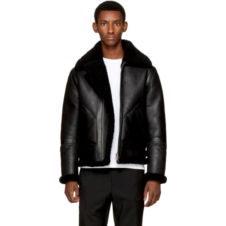 Lyst - Acne Black Shearling Ian Jacket in Black for Men